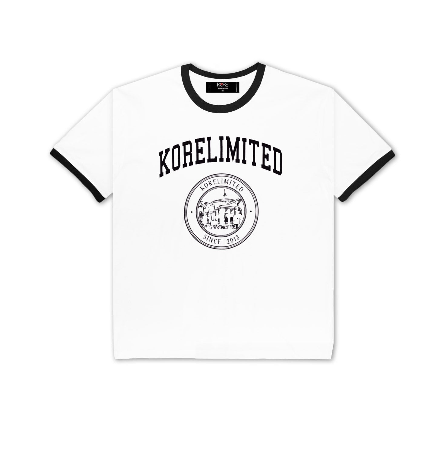 Korelimited Men's Black / White Cropped Ringer Tee In White And Black In White
