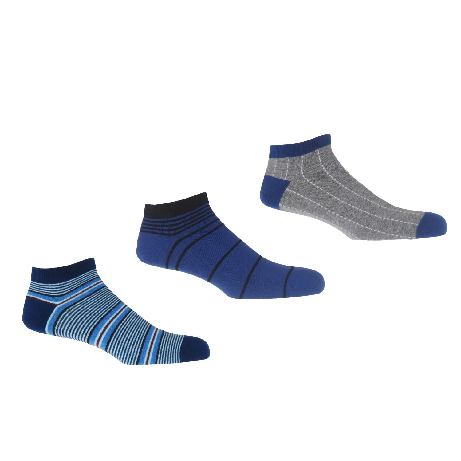 Men’s Trainer Socks Bundle - Multistripe, Retro & Dash Peper Harow - Made in England