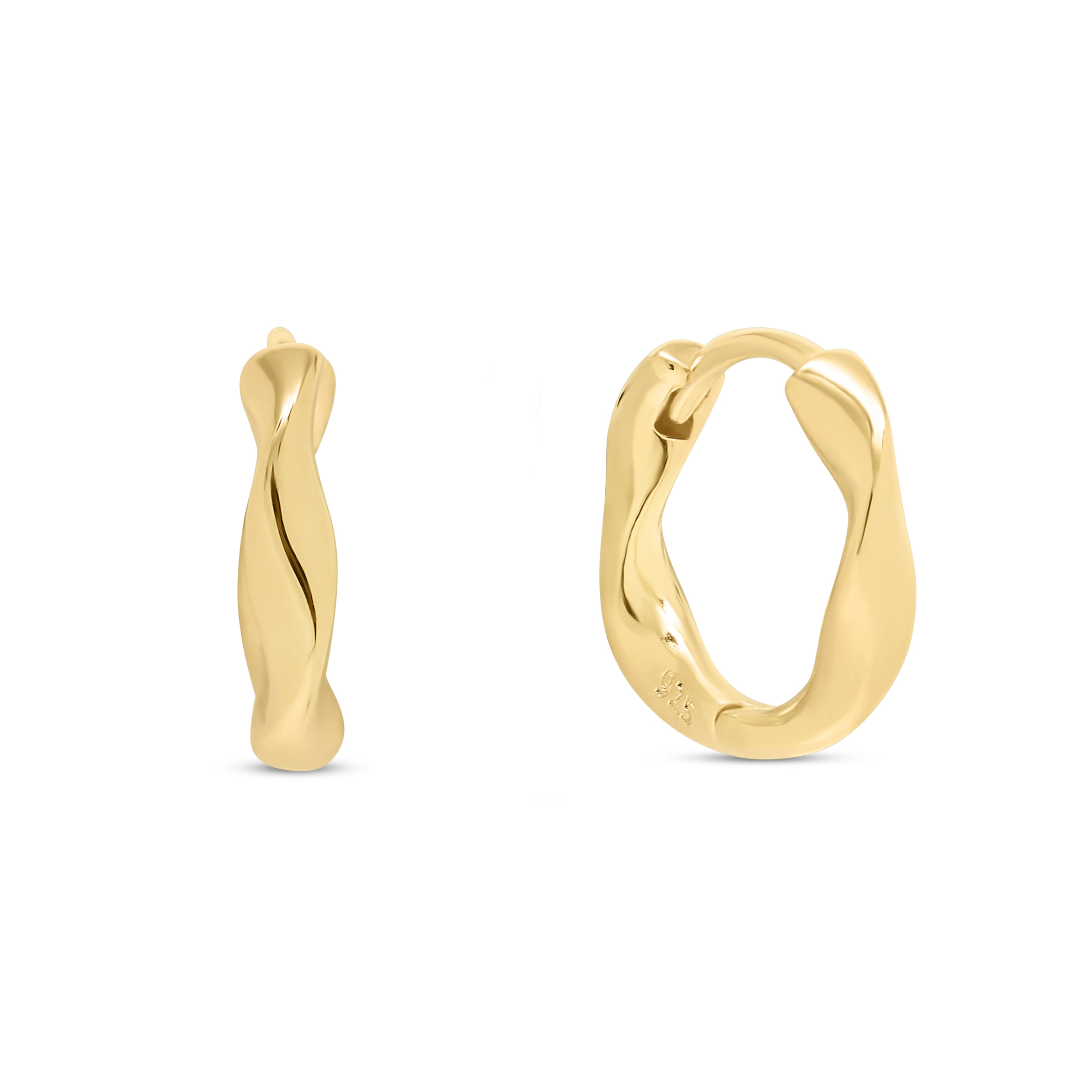 Esterah Women's Gold Twist Huggie Hoops