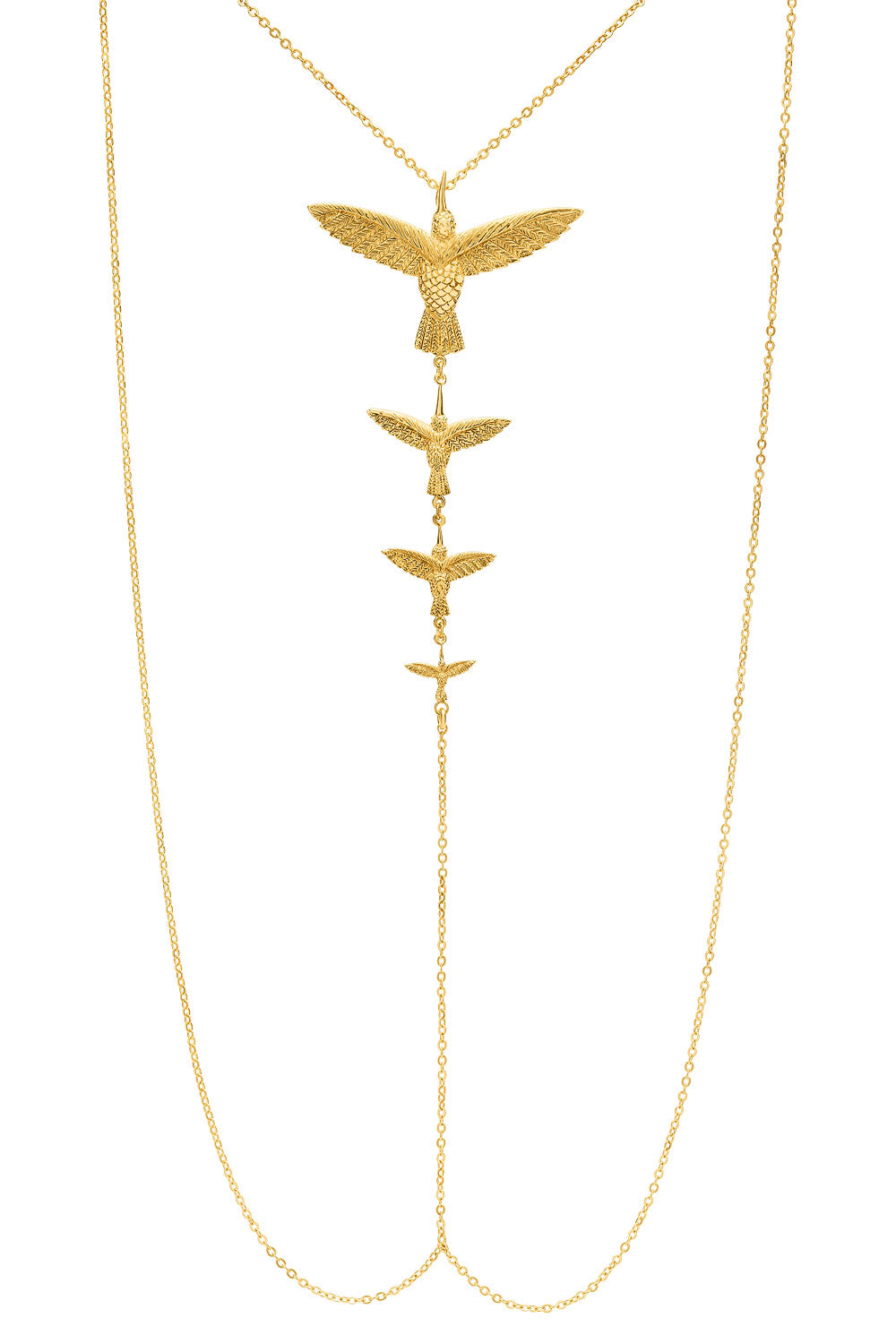 Sophie Simone Designs Women's Gold Body Chain Four Hummingbirds