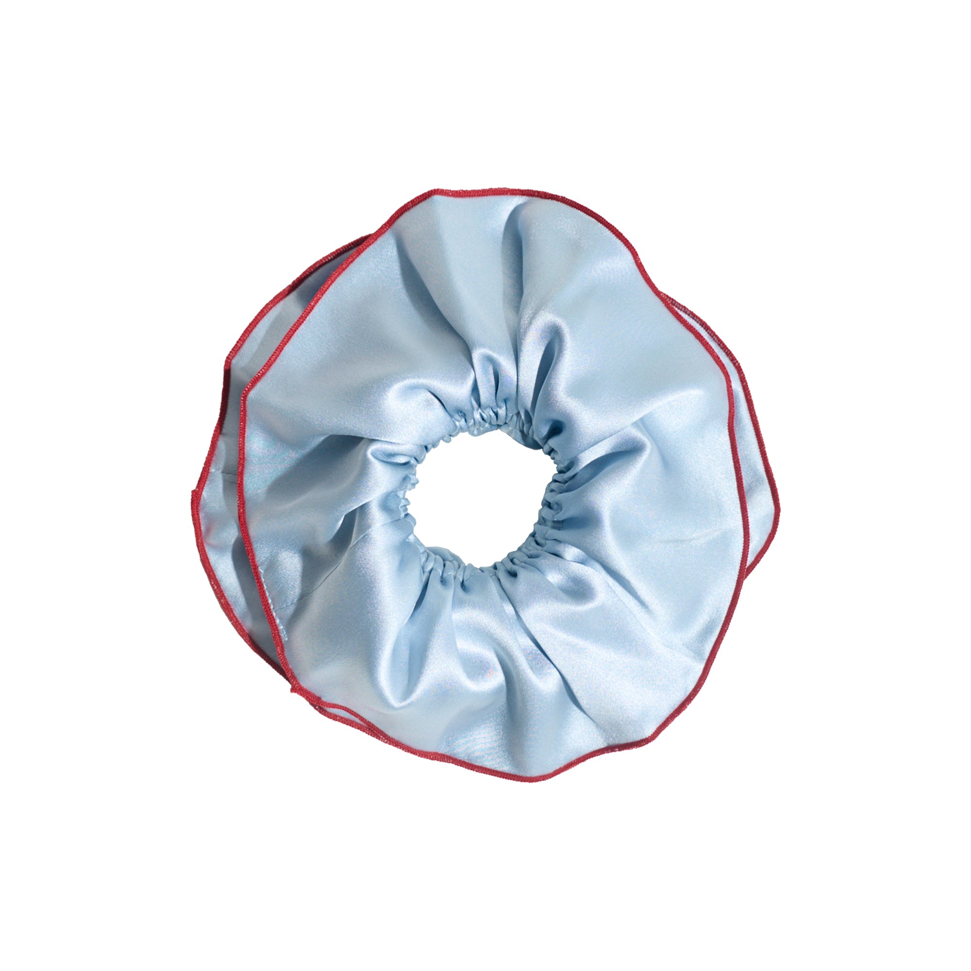 Lost Pattern Nyc Women's Maxi Flower Double-layer Oversized Silk Scrunchie - Pastel Blue In Blue