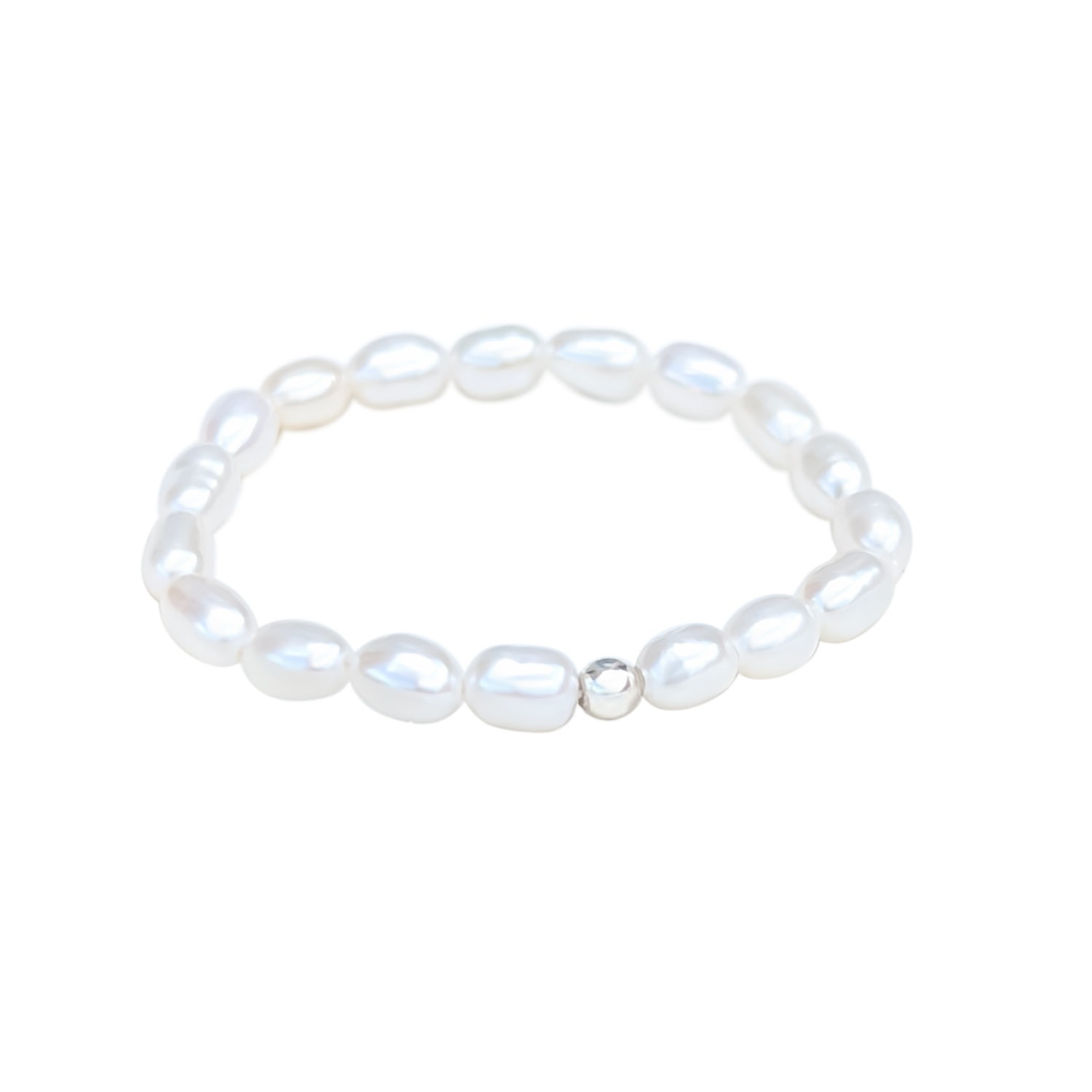 Women’s Single Silver Bead Pearl Ring Kiri & Belle