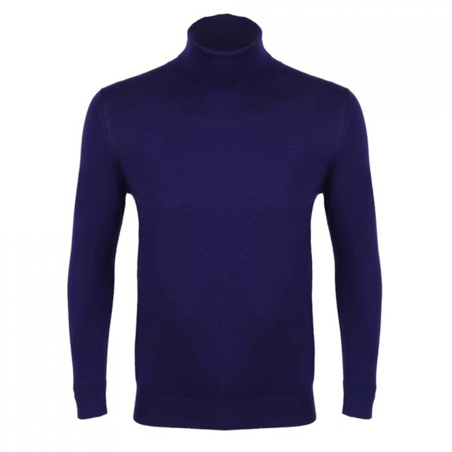 David Wej Men's Dixon Light Wool Roll Neck Jumper – Royal Blue In Blue