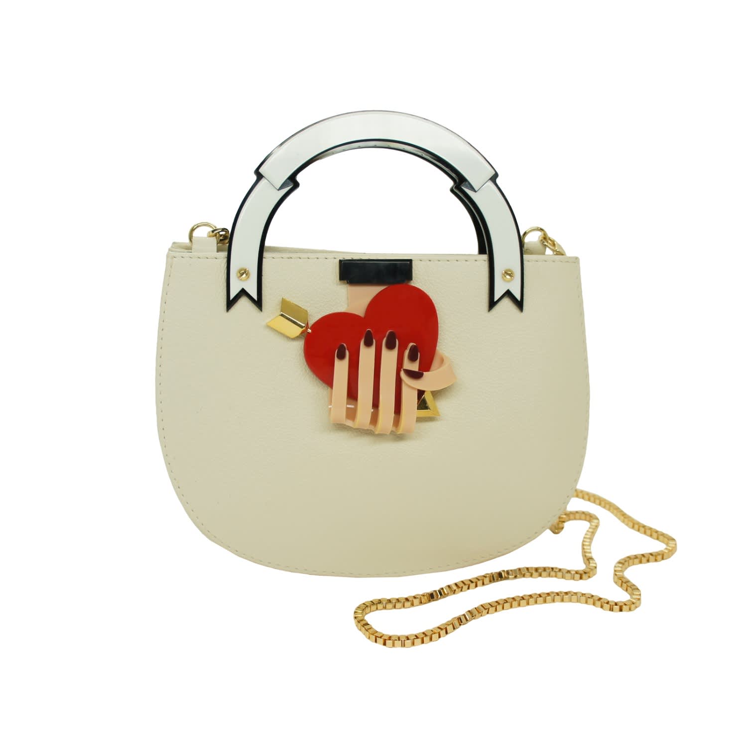 Leather Bag Hands Heart Gissa Bicalho Wolf Badger