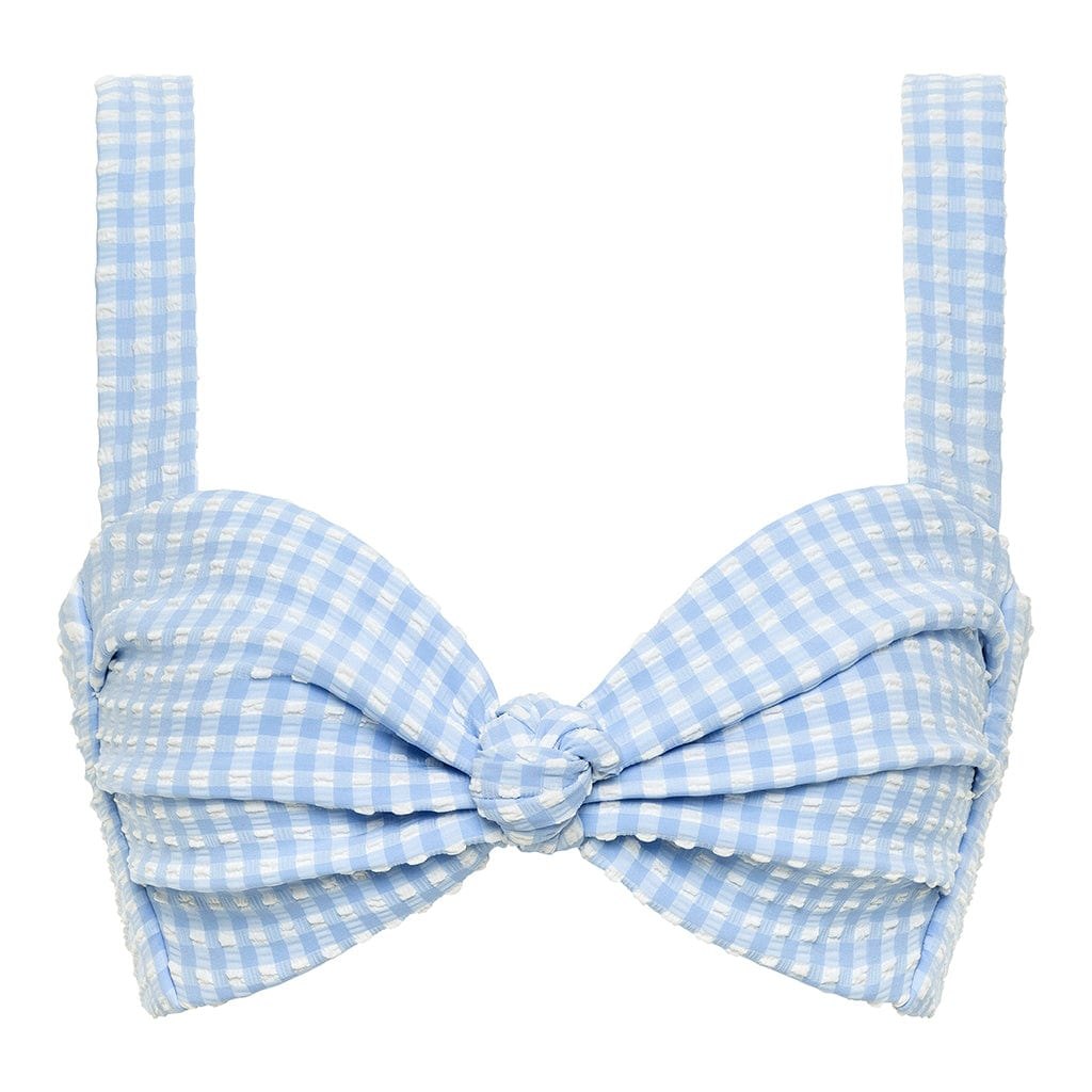 Women's Blue Peri Micro Gingham Hayden Bikini Top | XXL | Montce Swim