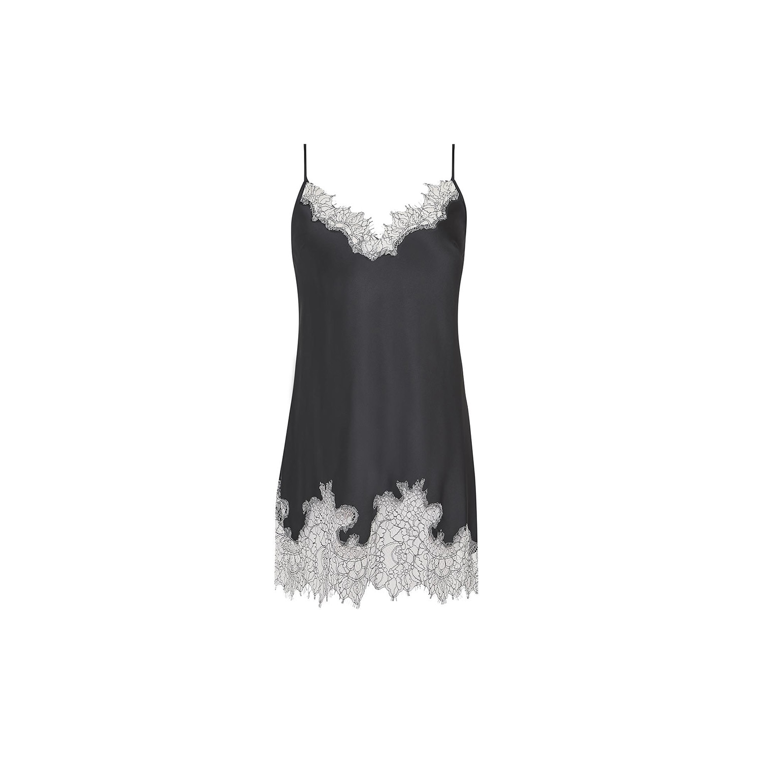 Avenue 8 Women's Lace Detailed Mini Cami Dress - Black & White In Black