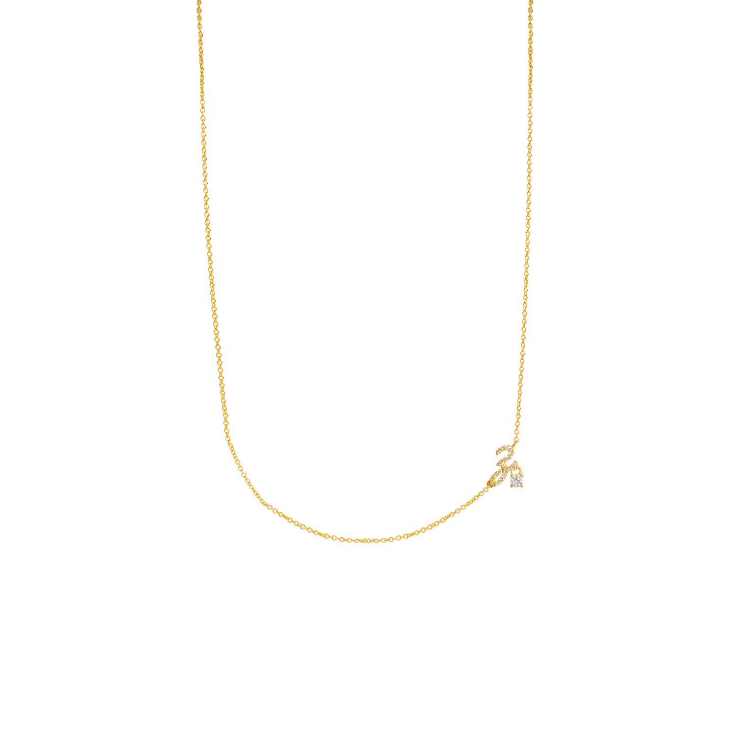 Lavani Jewels Women's Gold / White Zircon "z" Initial Necklace In Gold