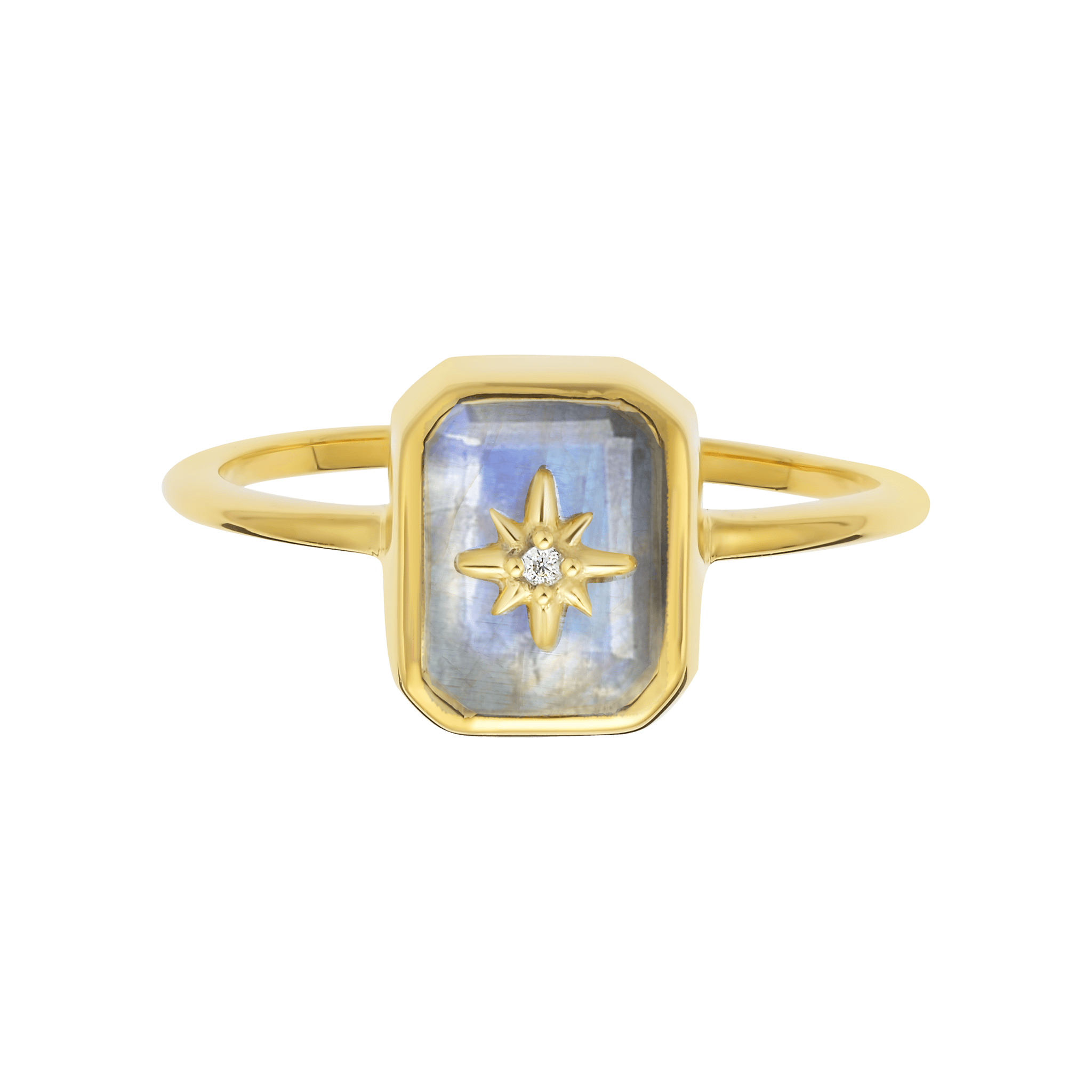 Women’s Gold Rainbow Moonstone & Diamond Wish Upon A Star Ring La Kaiser