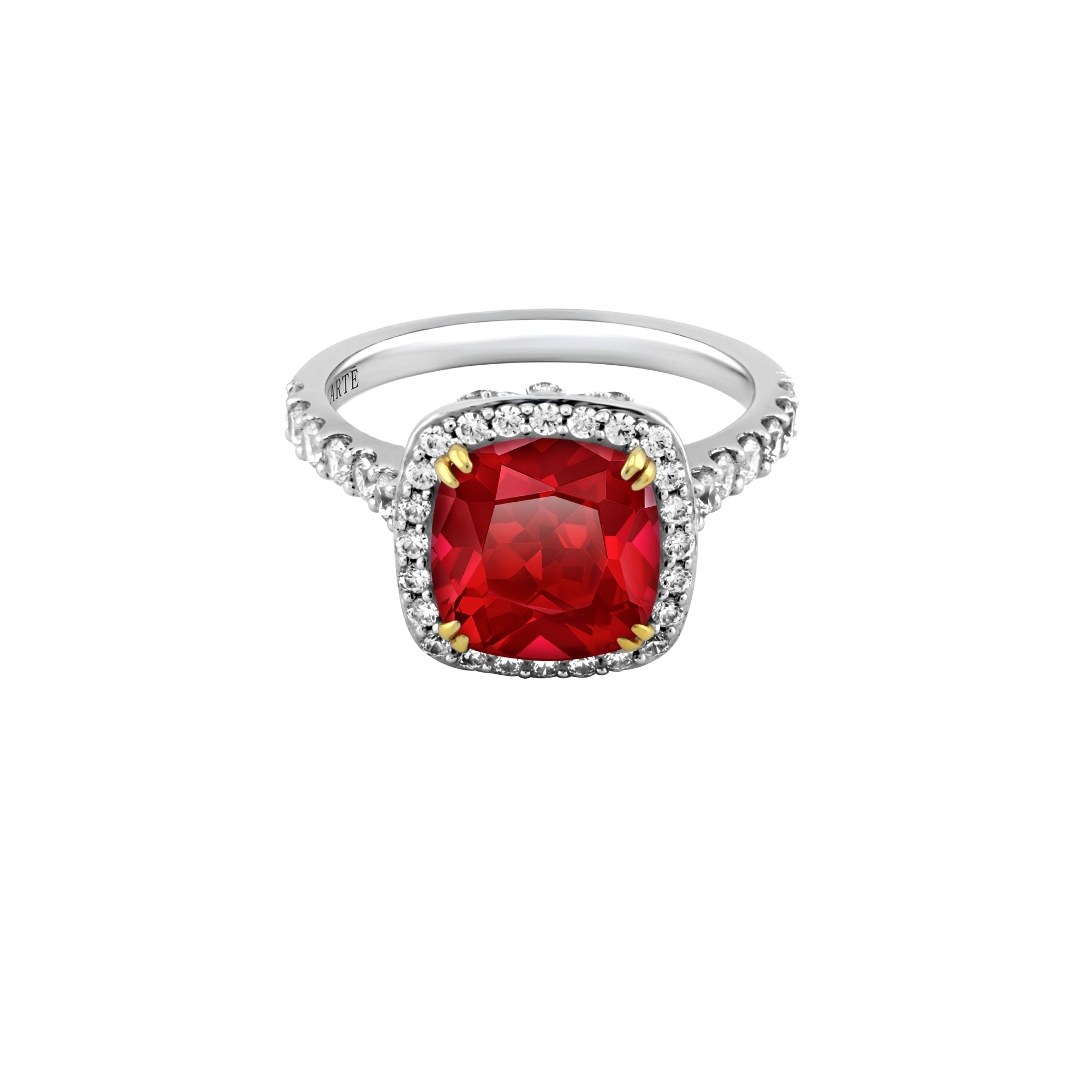 Artē Madrid Women's Red Casa Real Fleur-de-lis Ring