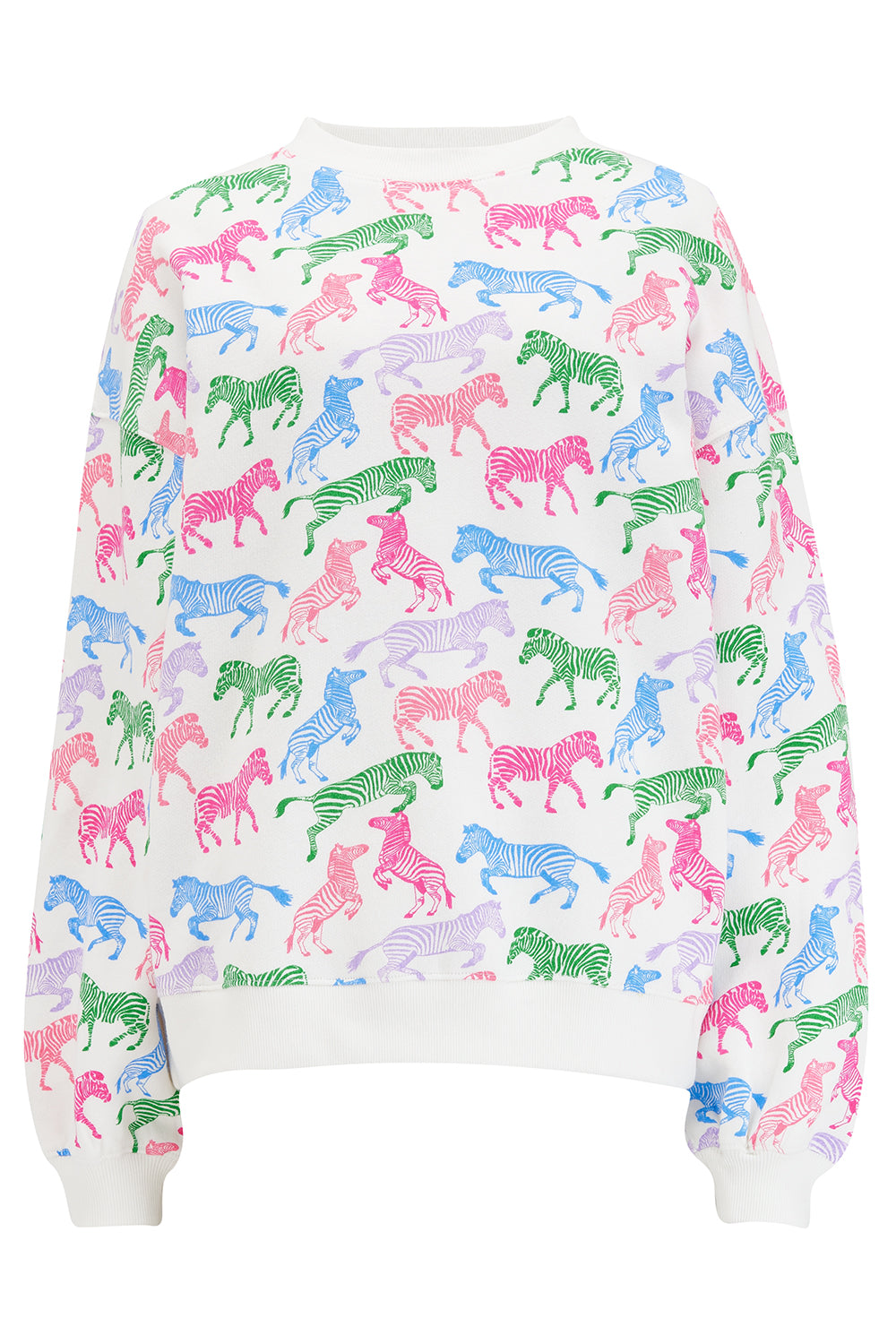 Women’s Eadie Relaxed Sweatshirt Off-White, Colourful Zebra Small Sugarhill Brighton