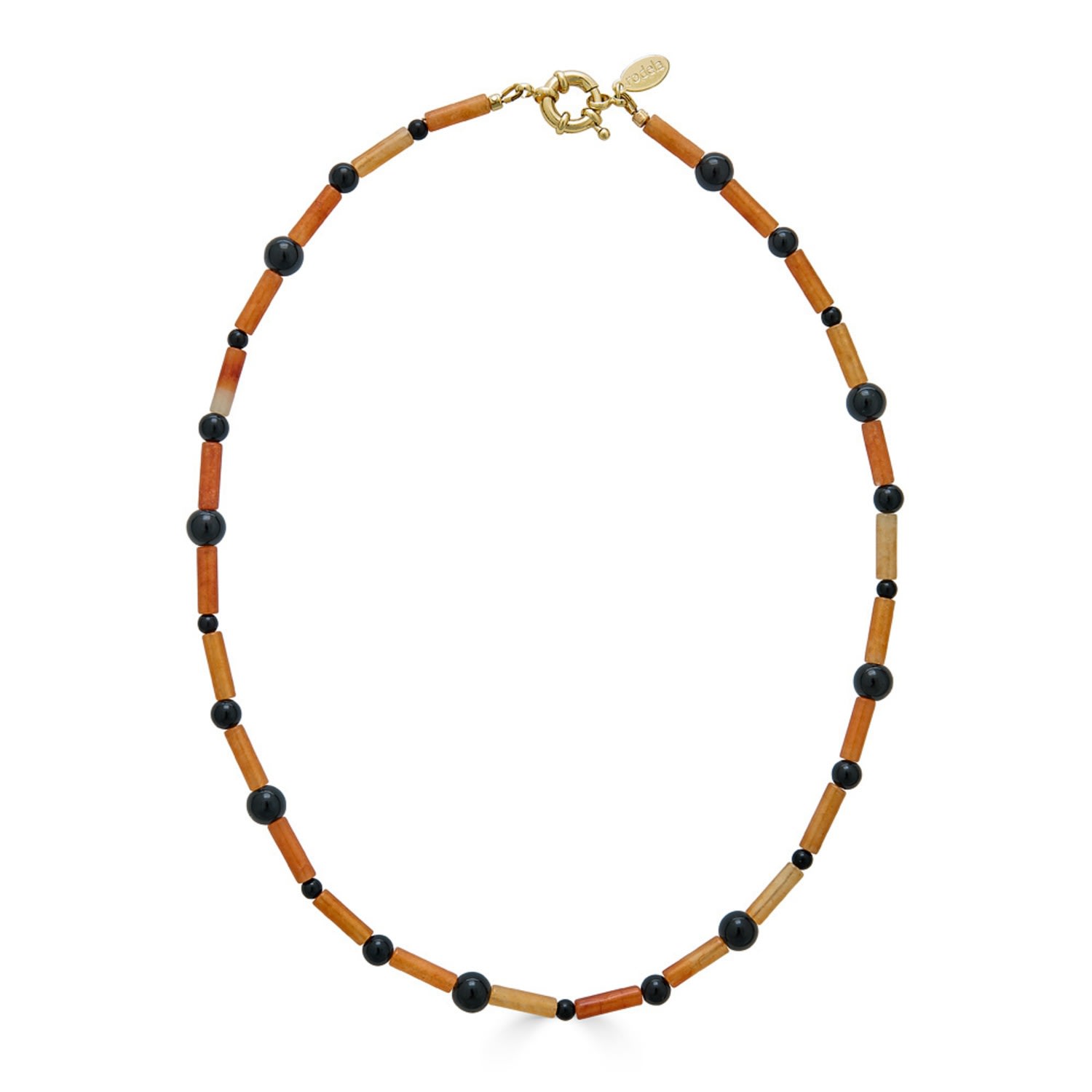 Women’s Black / Yellow / Orange Alice Red Aventurine And Black Onyx Necklace Rodela