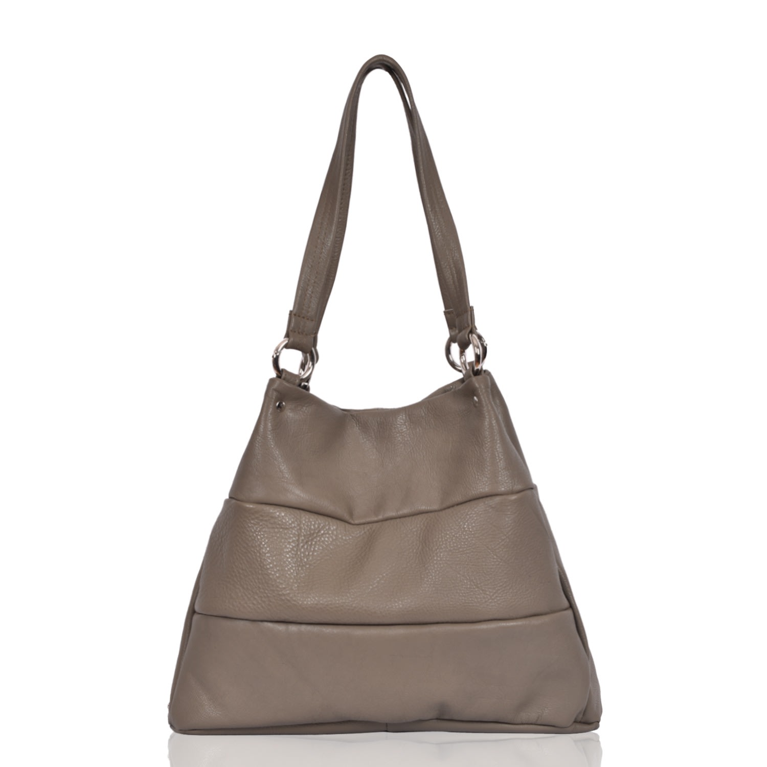 Owen Barry Women's Grey Leather Shoulder Bag Clay Marlowe In Gray