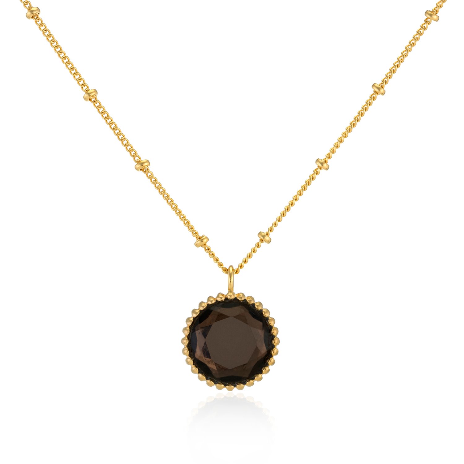 Women’s Brown / Gold Barcelona November Birthstone Necklace Smokey Quartz Auree Jewellery