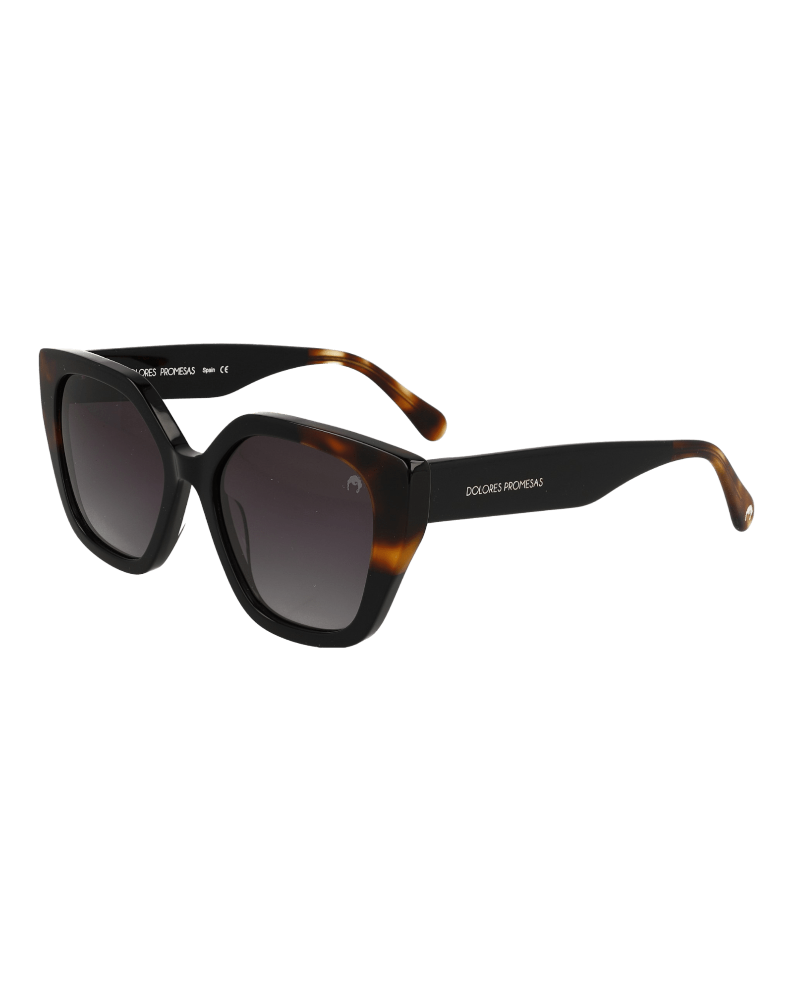 Women’s Black And Havana Beveled Spectacle With Peak Tendency One Size Dolores Promesas