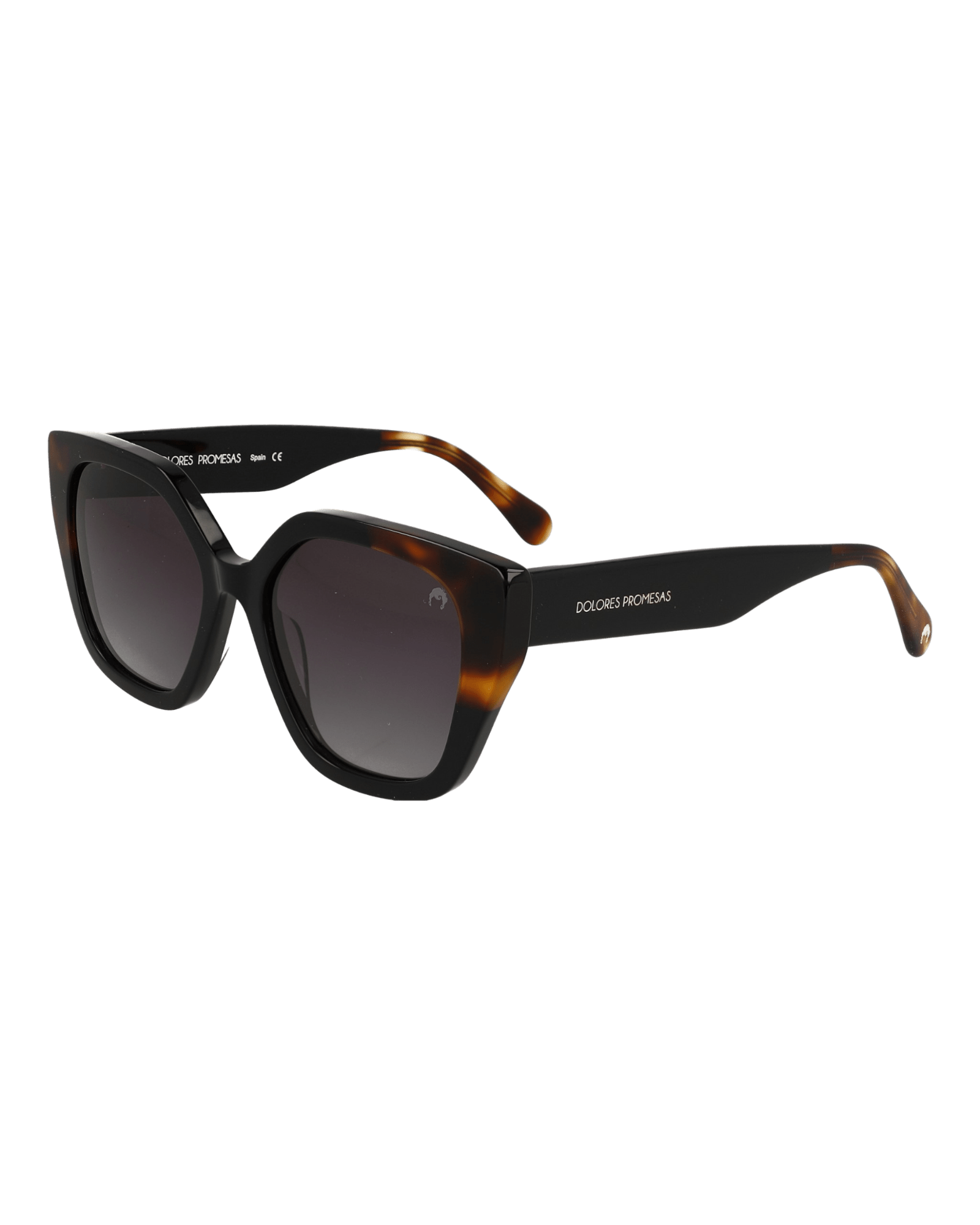 Dolores Promesas Women's Black And Havana Beveled Spectacle With Peak Tendency In Black