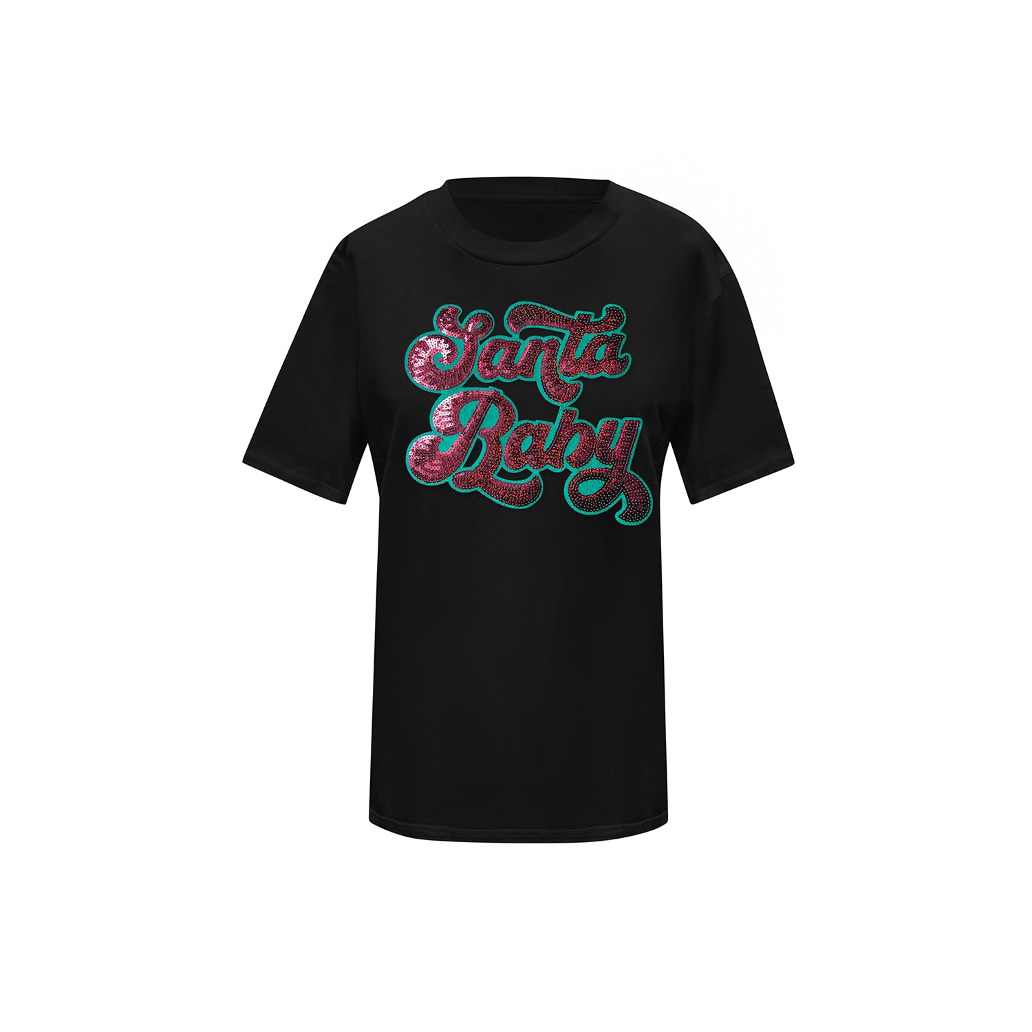 Toma Women's Christmas Black Santa Baby T-shirt In Black