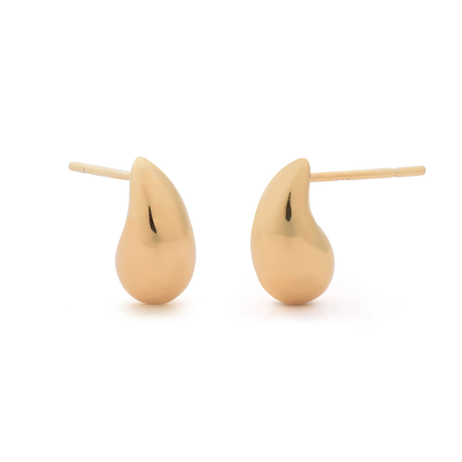 Nellou Jewellery Women's Teardrop Stud Earrings Gold Plated Sterling Silver