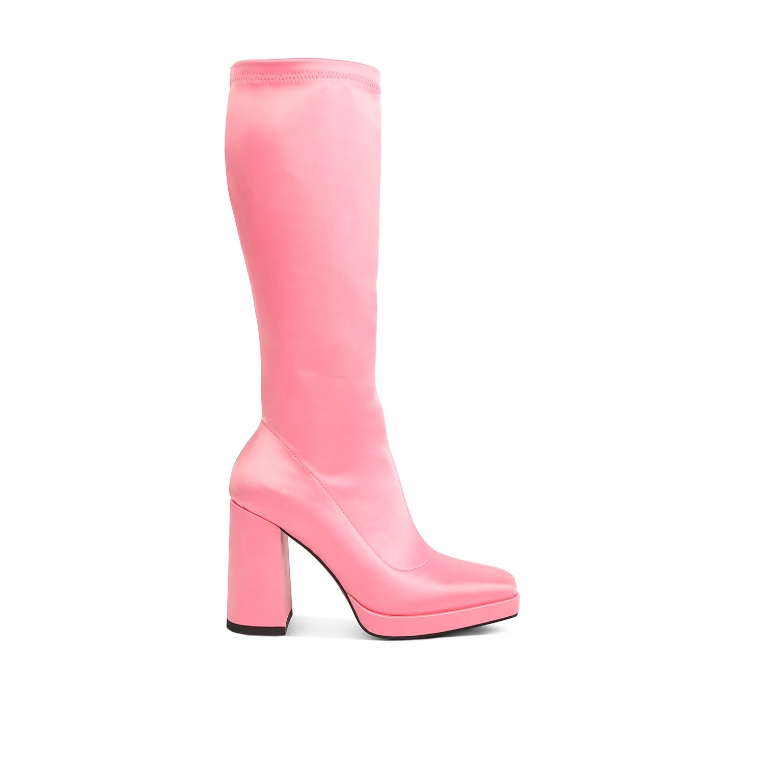 Women’s Pink / Purple Presto Pink Stretchable Satin Long Boot 3 Uk Rag & Co.