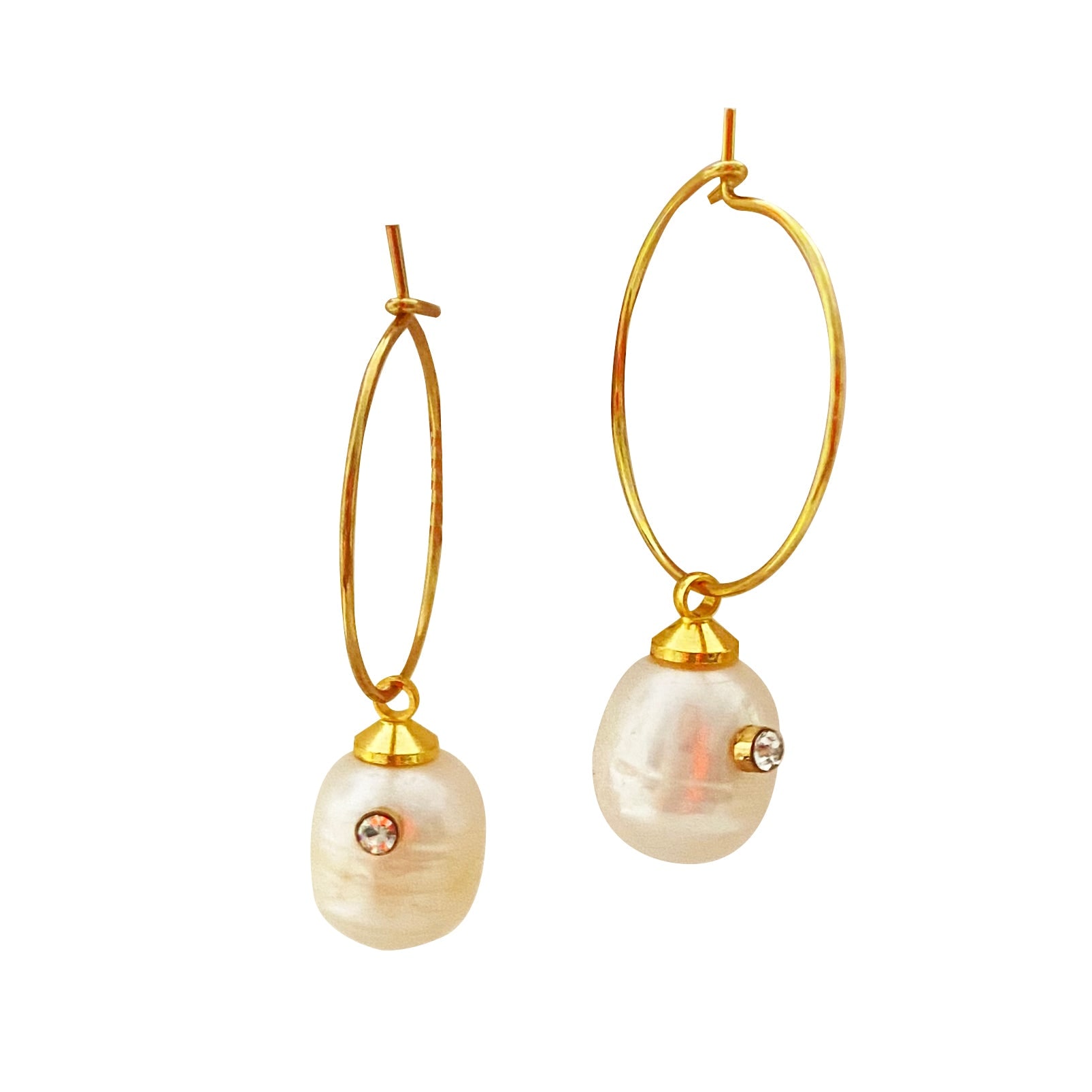 Smilla Brav Women's Gold / White Dainty Pearl Earrings Greta In Gold