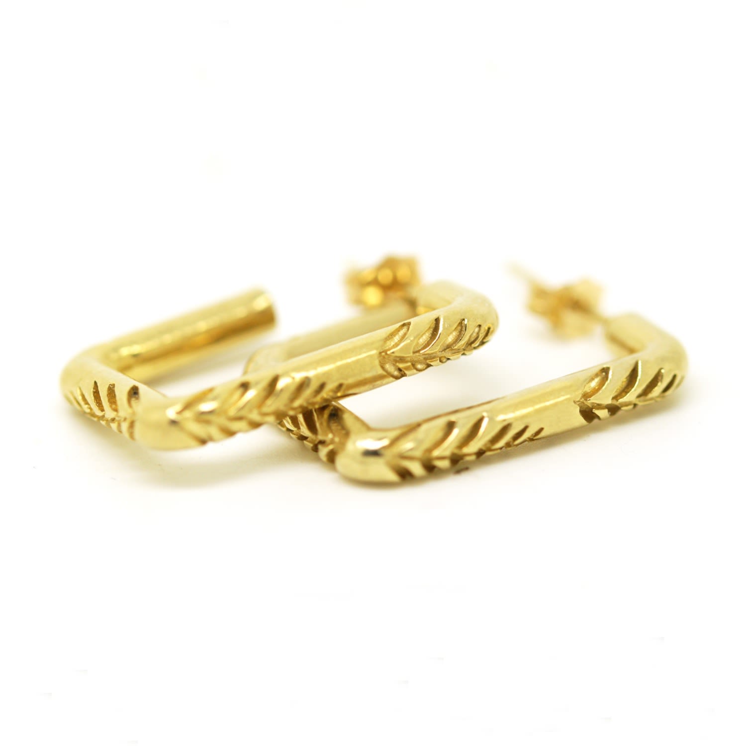 Etta Burton Jewellery Women's Gold Tropical Square Hoops In Gold