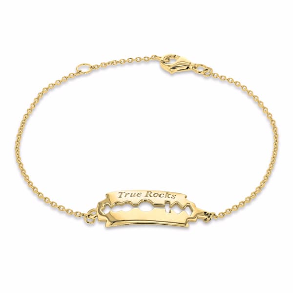 True Rocks Razorblade Bracelet Yellow Gold In Razorblade