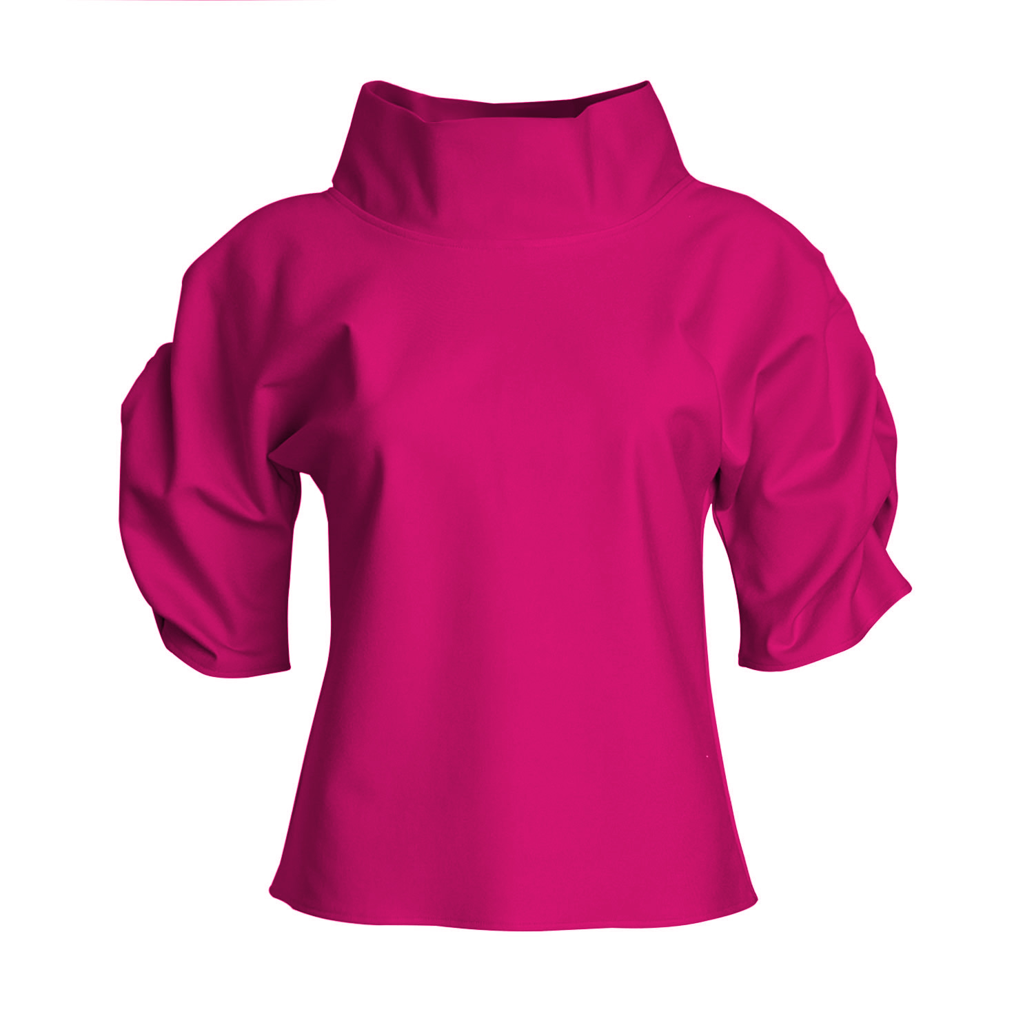 Bianca Popp Women's Pink Puff Blouse With Collar In Magenta
