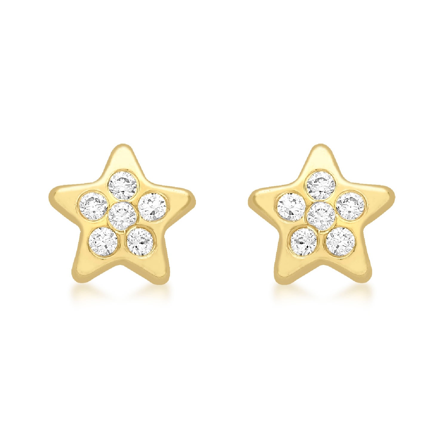 Posh Totty Designs Women's Pavé Star Gold Stud Earrings With Cubic Zirconia In Gold
