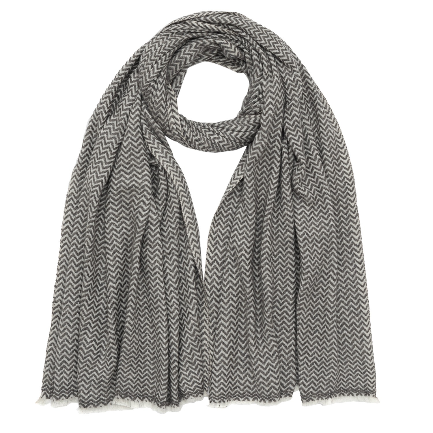 Slate Grey Zig Zag Scarf