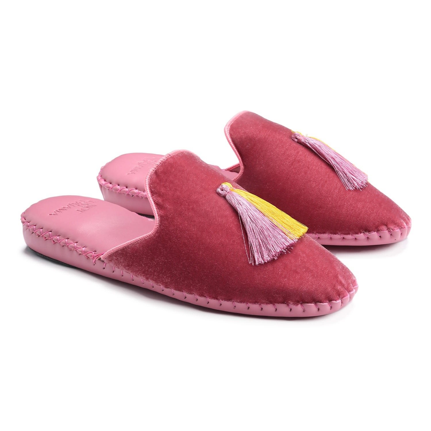 Pink / Purple Women Classic Velvet Slippers - Pink & Purple Medium Not Just Pajama