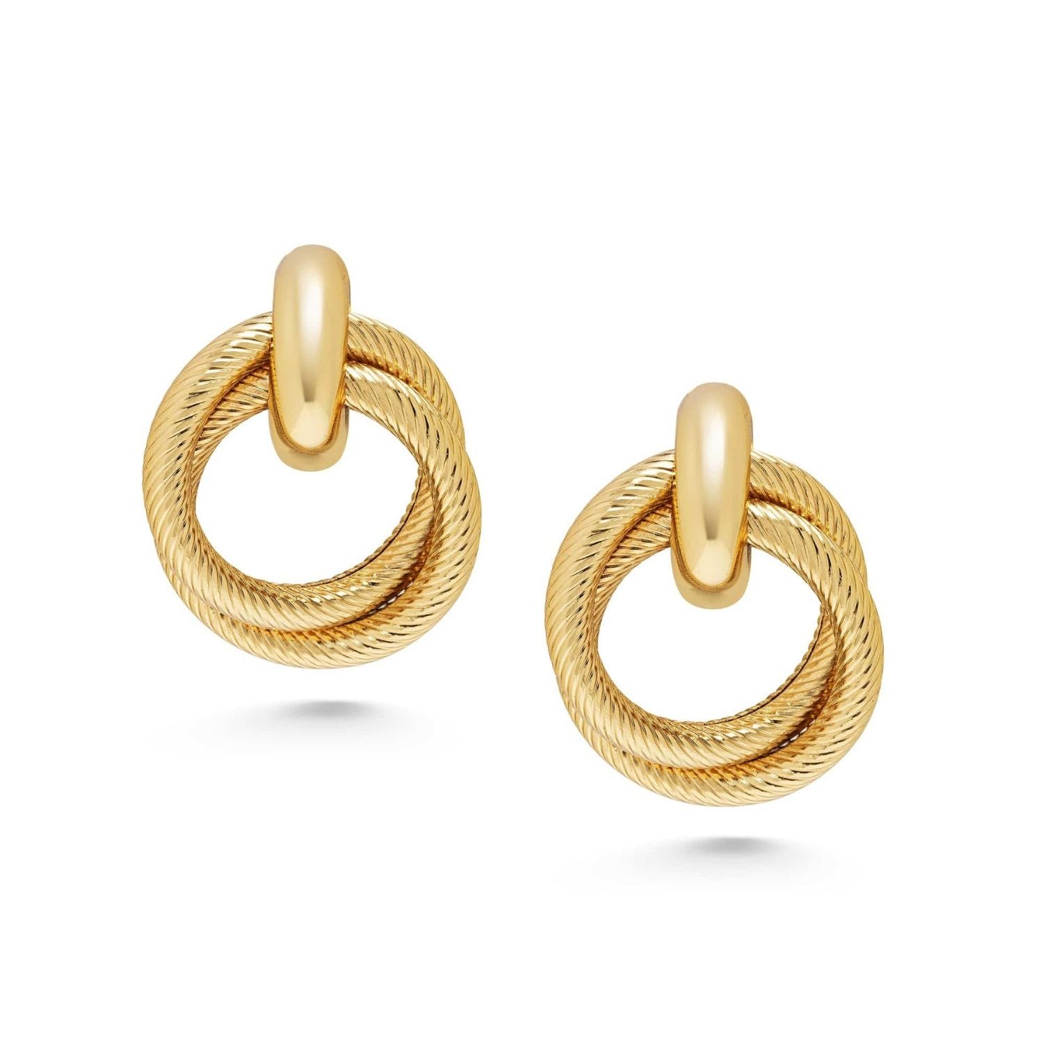Nialaya Women's Gold Double Hoop Earrings