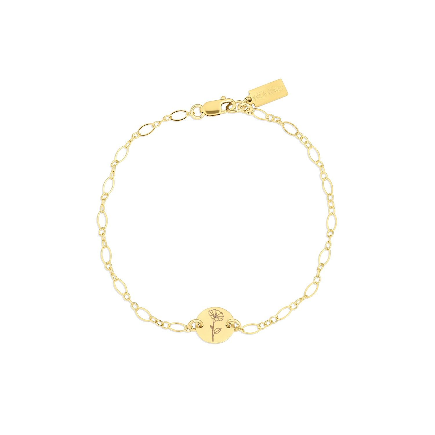 Set & Stones Women's Gold Lily Birth Flower Bracelet - September In Gold