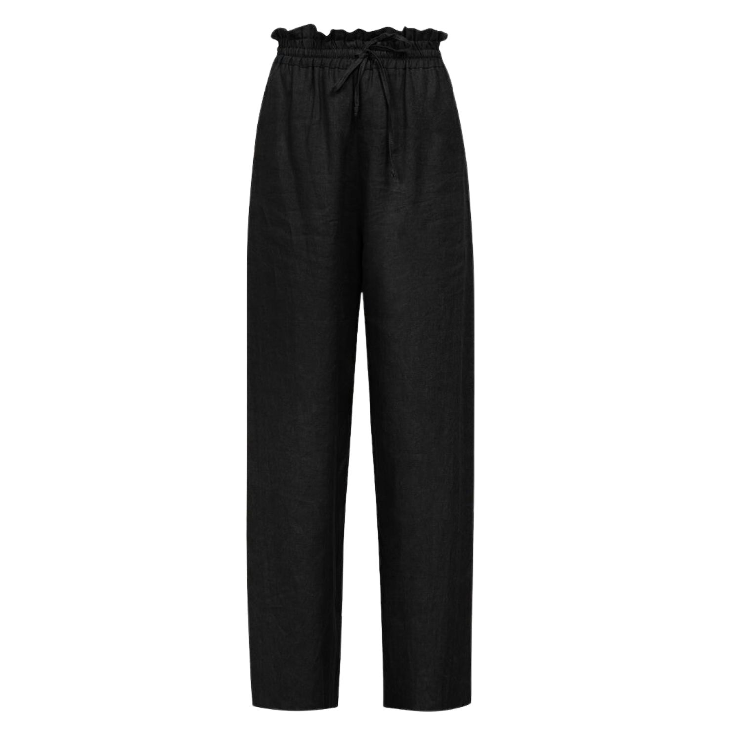 Cliche Reborn Women's Long Linen Trousers In Black