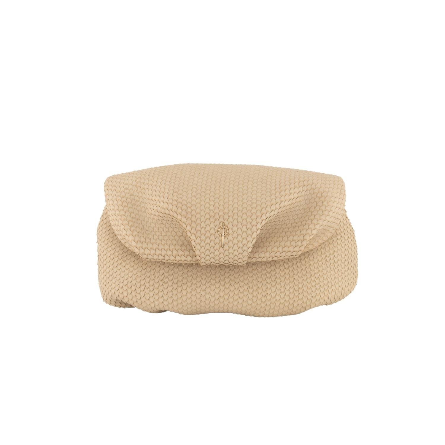 Otrera Women's White Beige Leda Snake / Leather Clucth In White