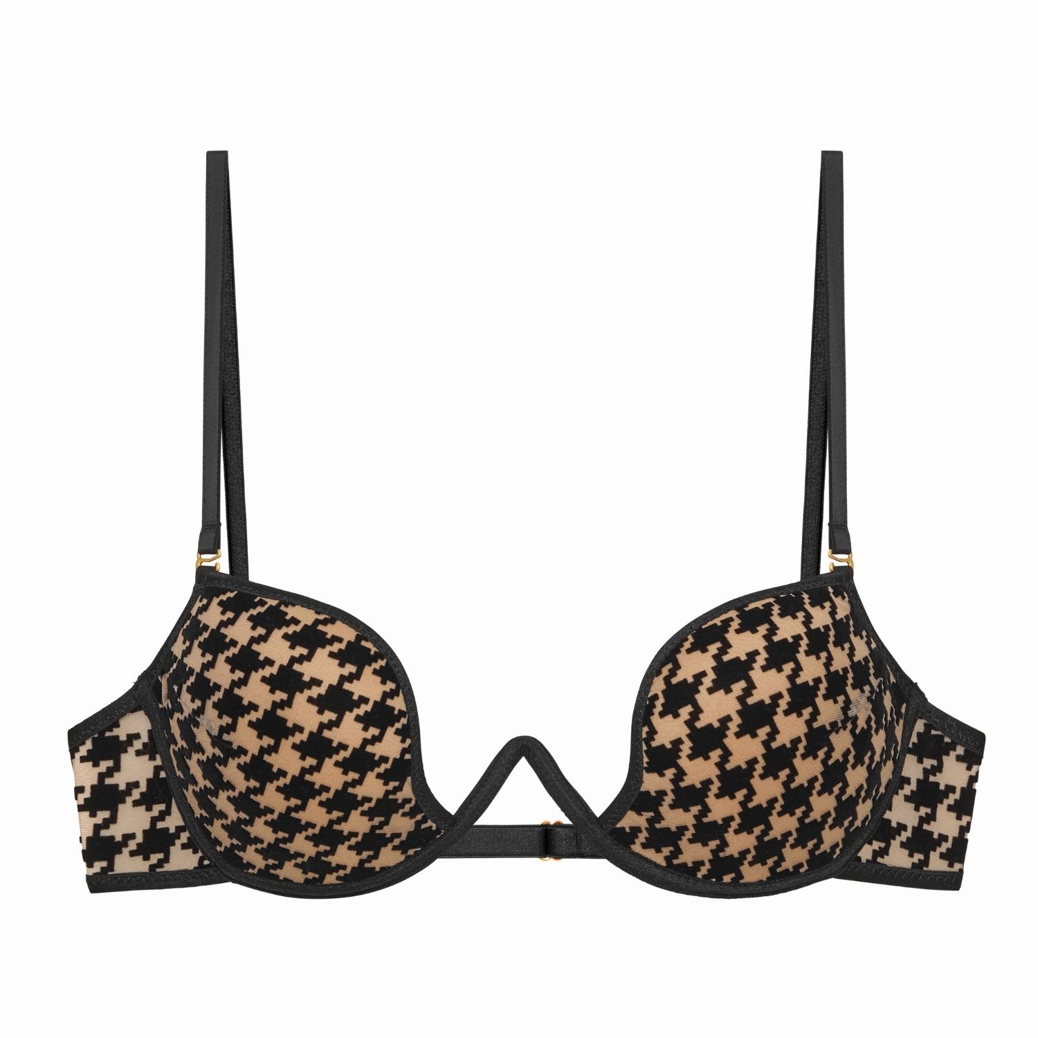 Perilla Women's Black Oxford Bra In Pattern
