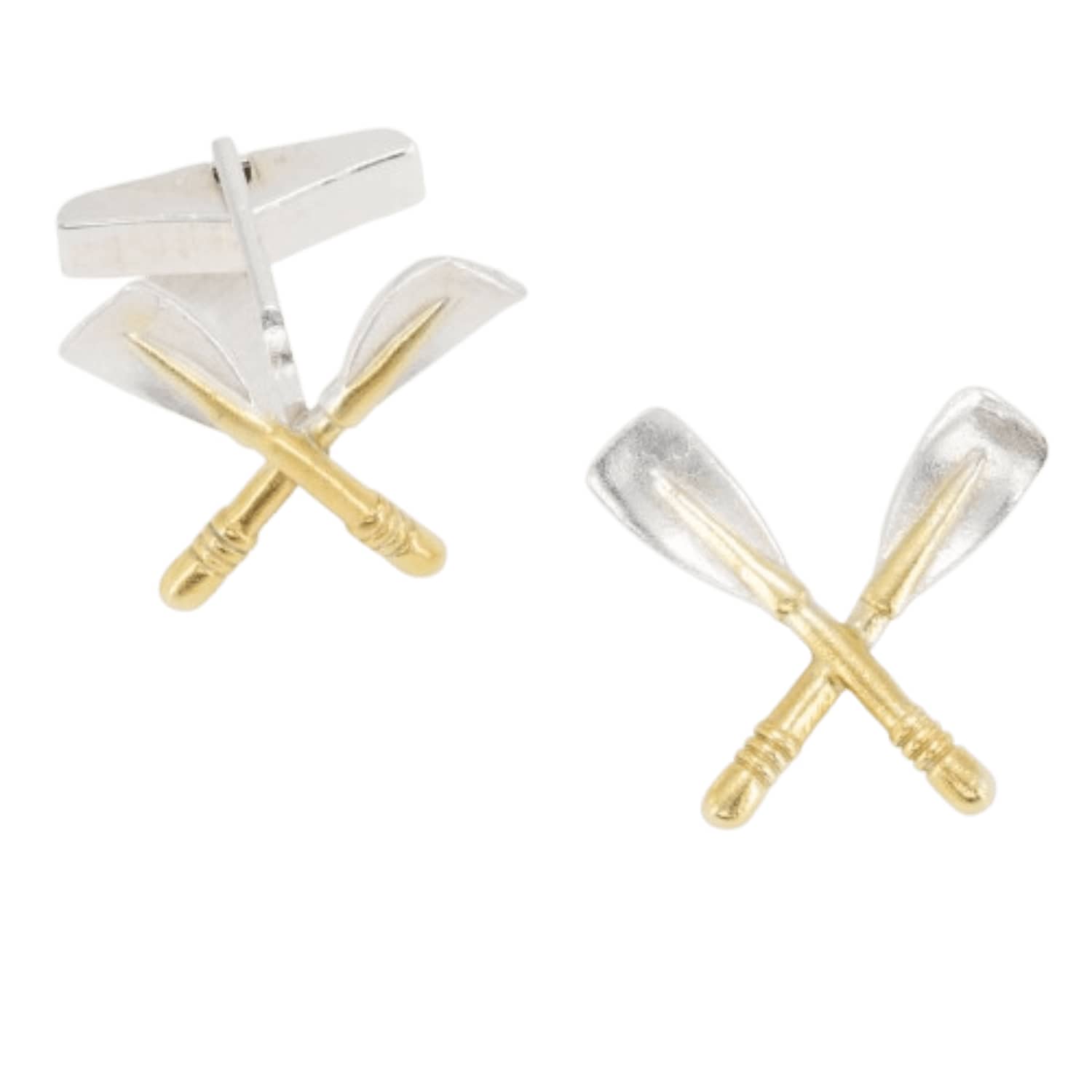 Simon Kemp Jewellers Men's Rowing Oarsman Cufflinks Eighteen Carat Gold On Silver