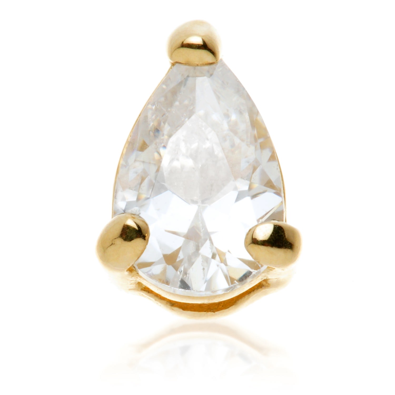 Tish Lyon Women's Pomona 14ct Solid Gold Teardrop Gem Flatback Stud - Gold