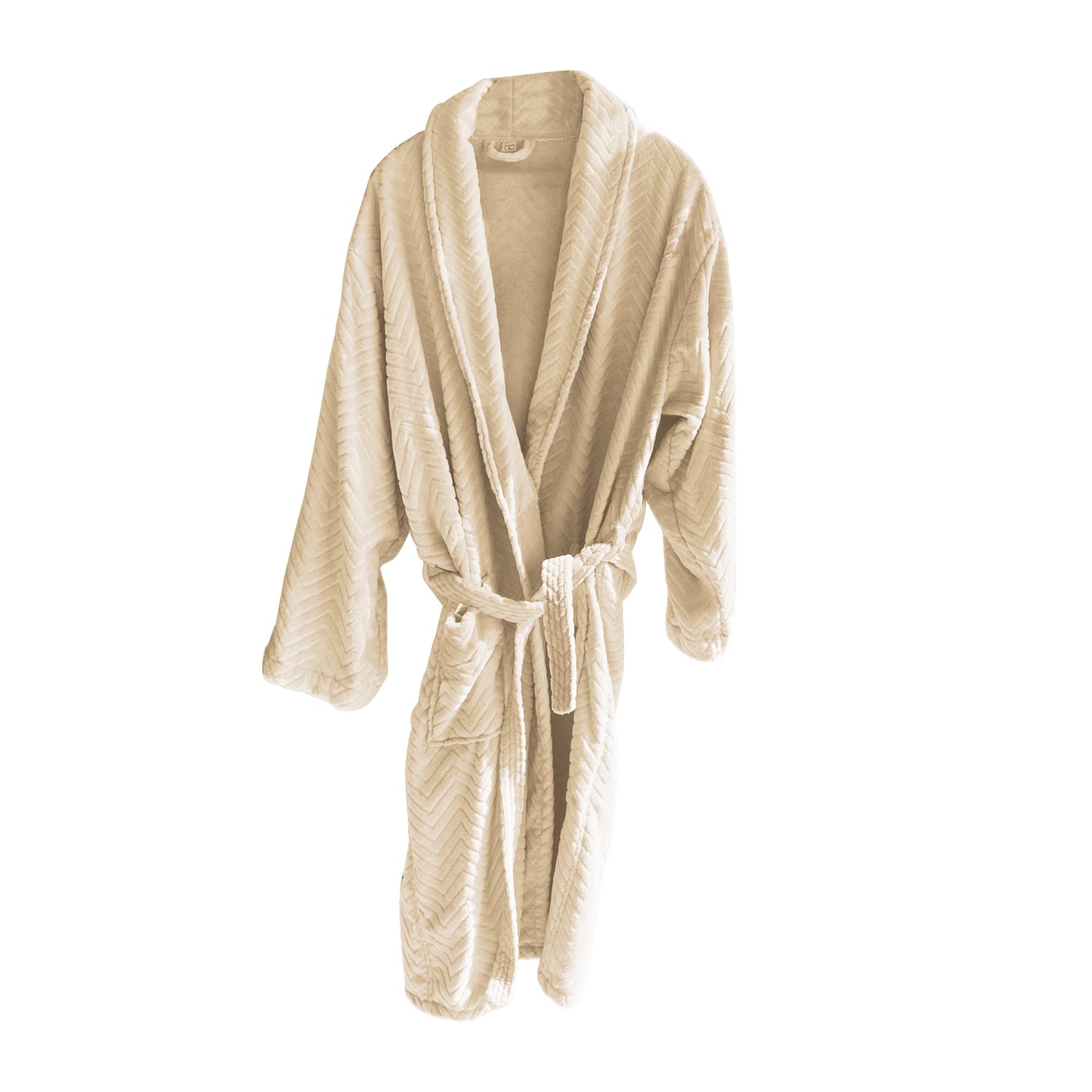 House Babylon Green Bathrobe - Velour Geo Triangle In Neutral