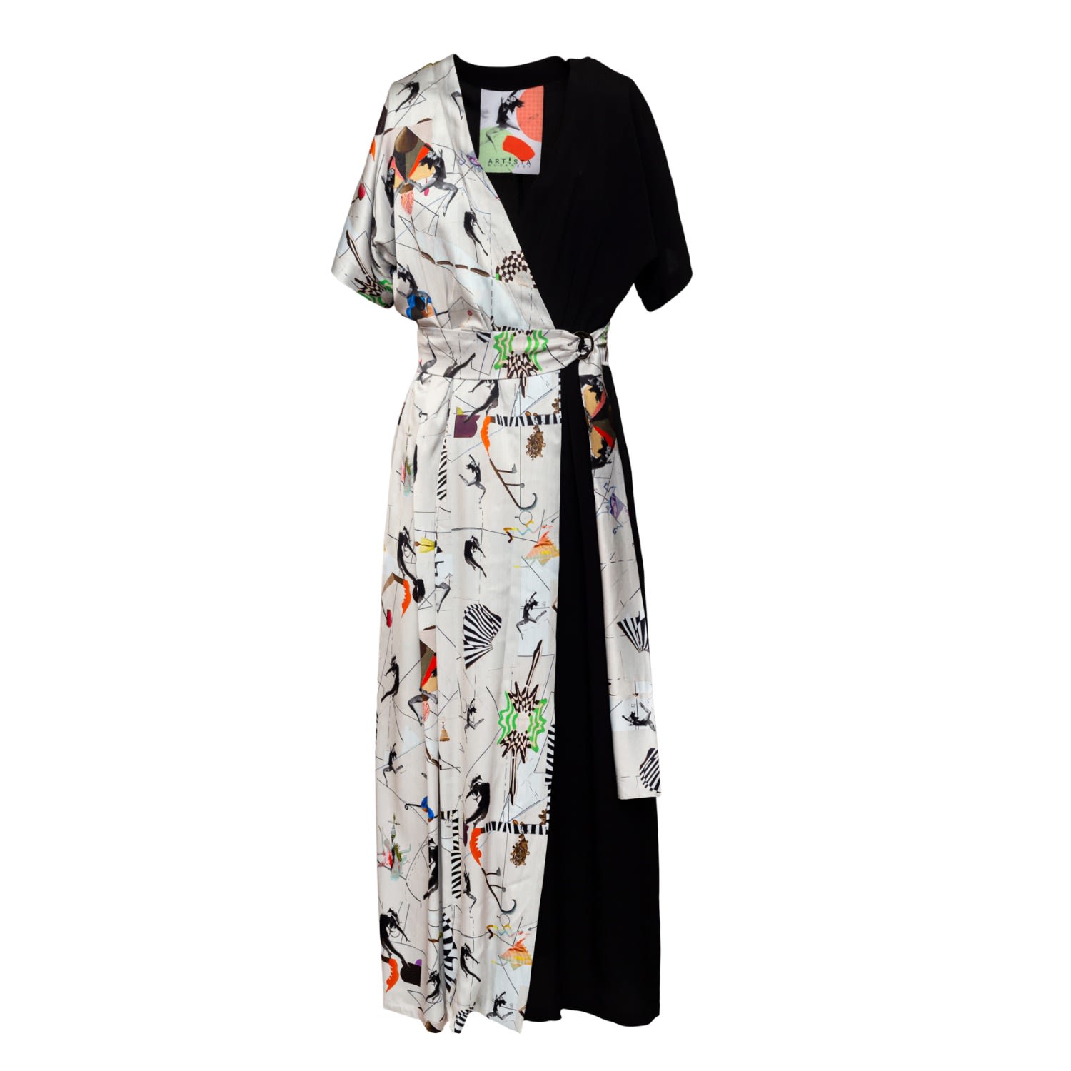Artista Women's Black / Grey Walk Dress In Black/grey