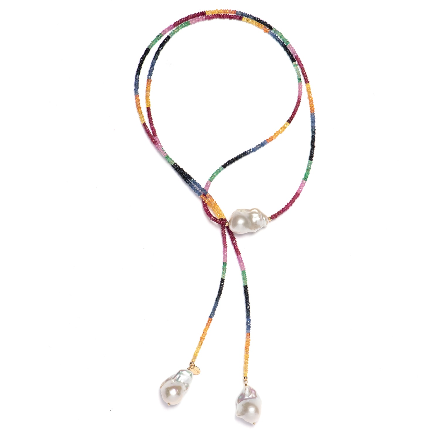 Monái Women's Green / Blue Long Baroque Pearl Rainbow Necklace In Multi