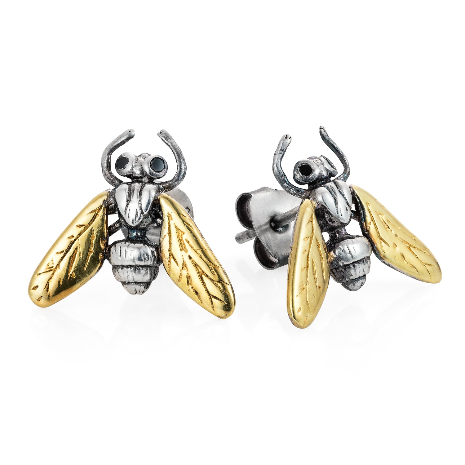 Yasmin Everley Jewellery Women's Gilded Hoverfly Silver Studs