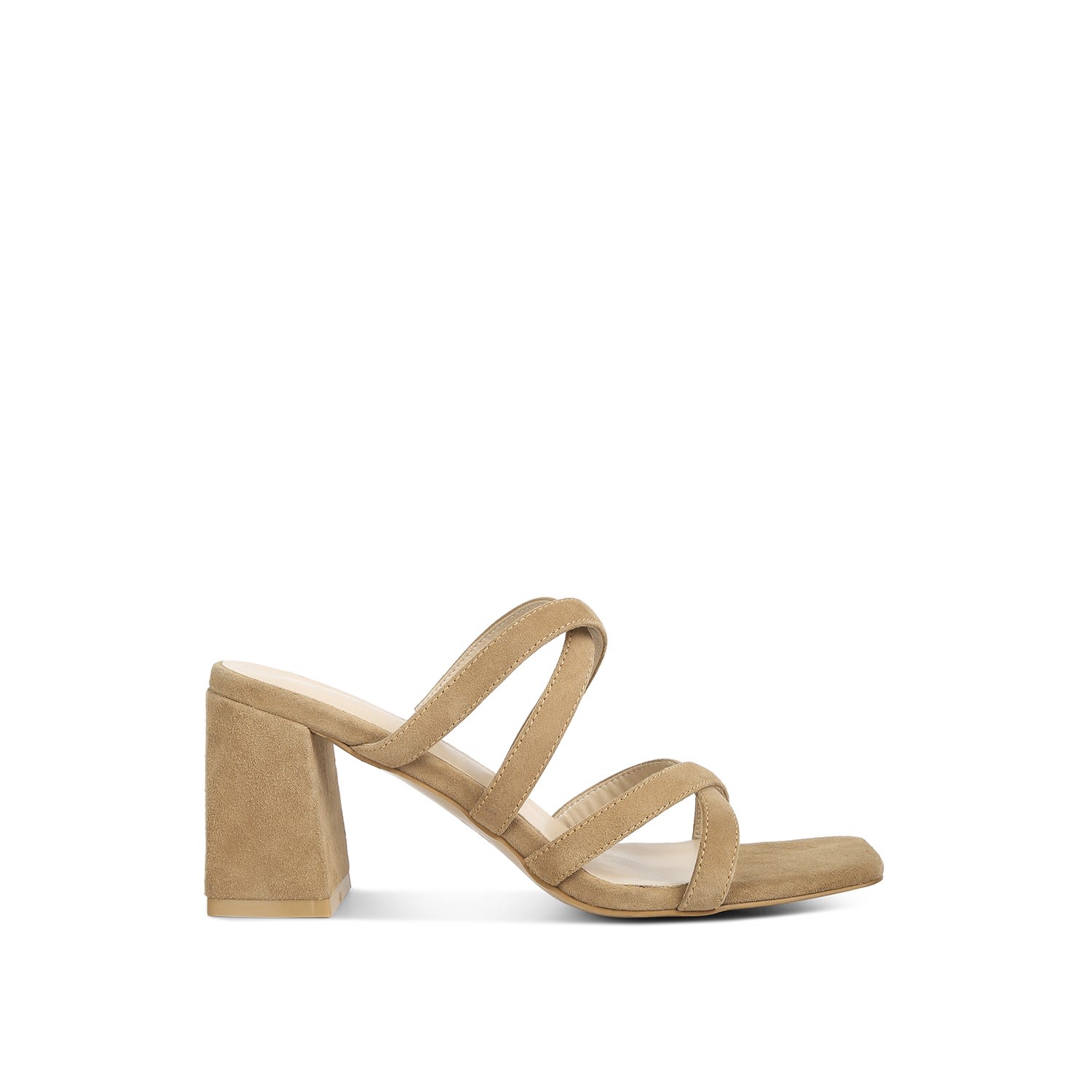 Women’s Brown Valentina Strappy Casual Block Heel Sandals In Tan 7 Uk Rag & Co.