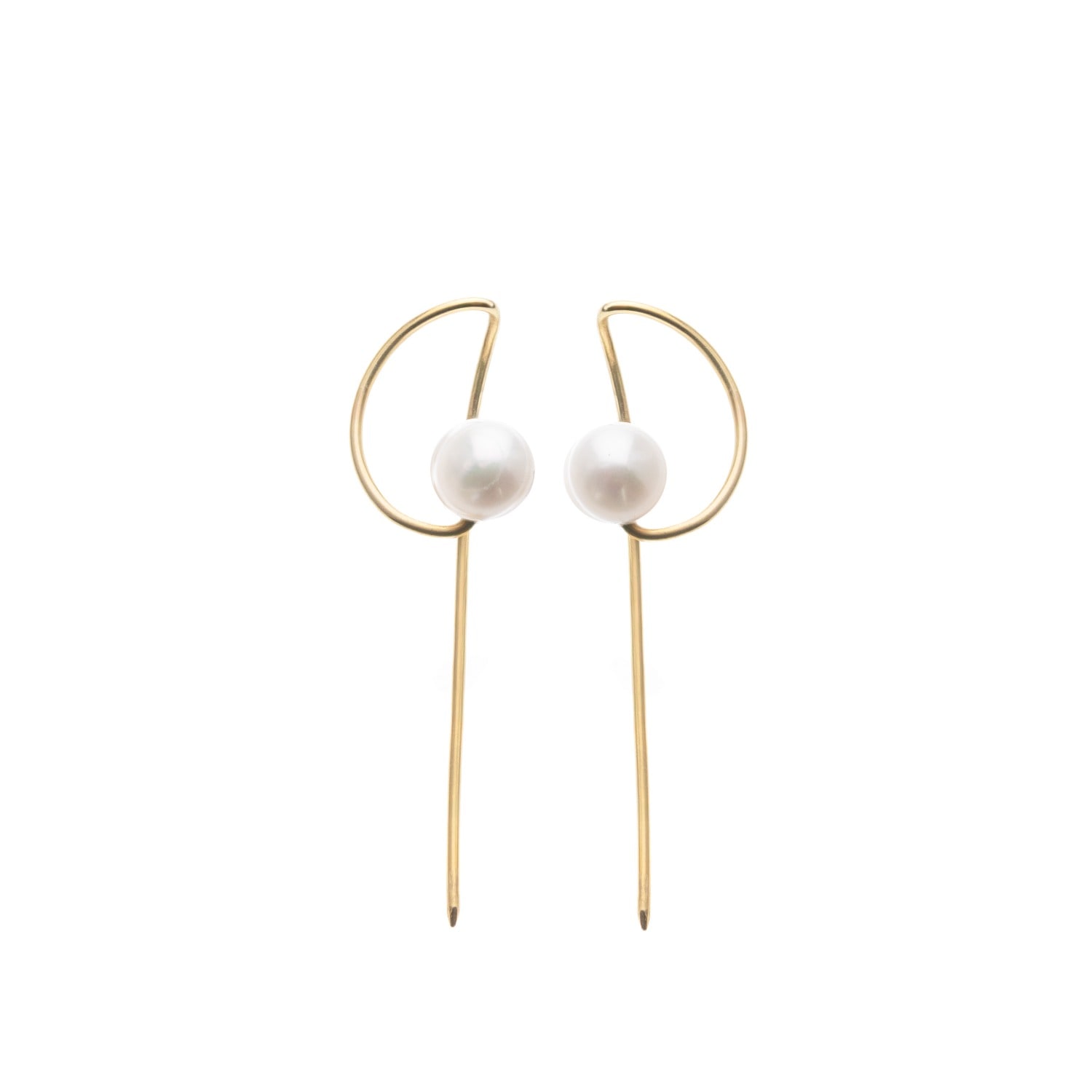 Silver Moon Women's Gold / White Sterling Silver Earrings – Moonlight In Multi