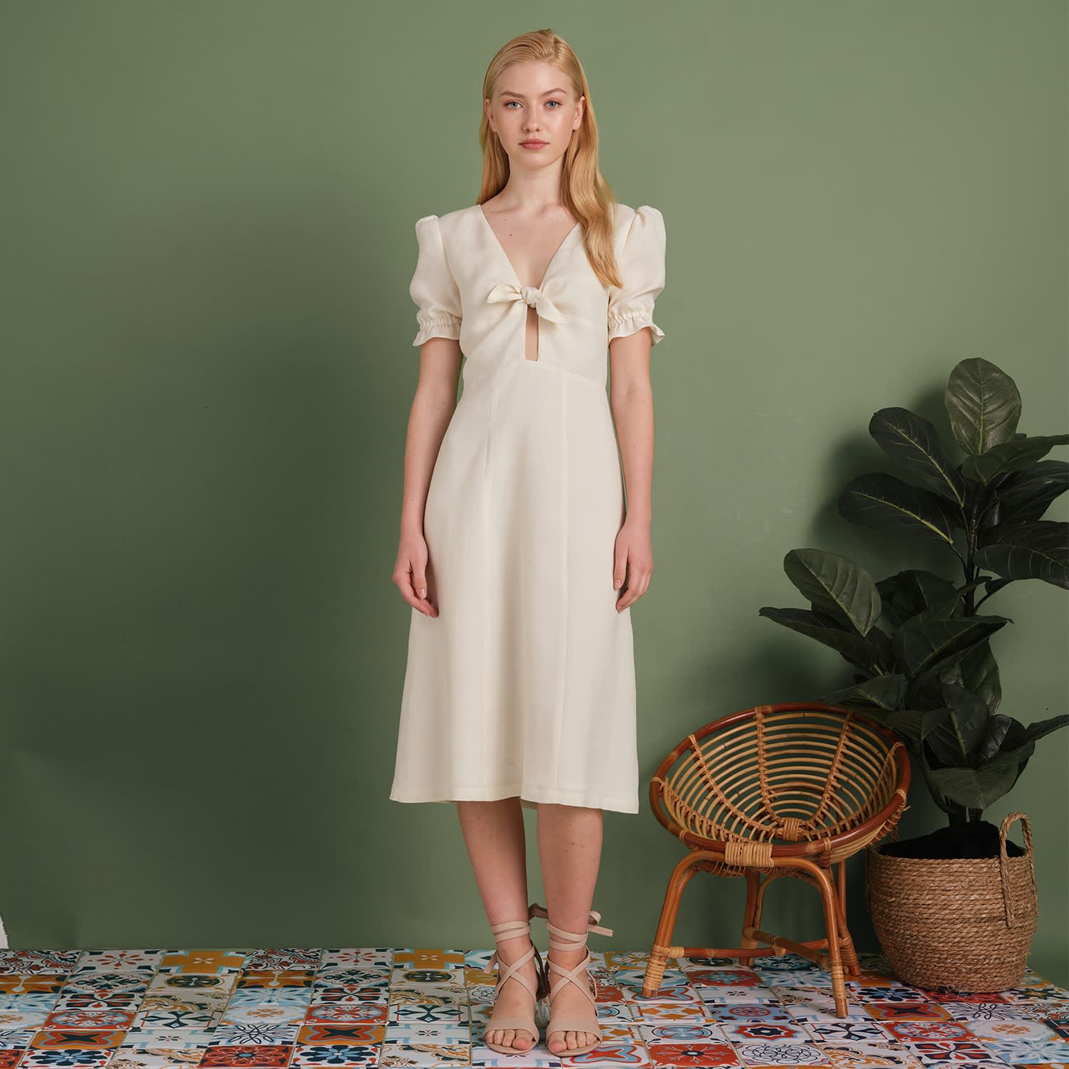 Rebecca Dress Bone L Lily Lou Wolf Badger