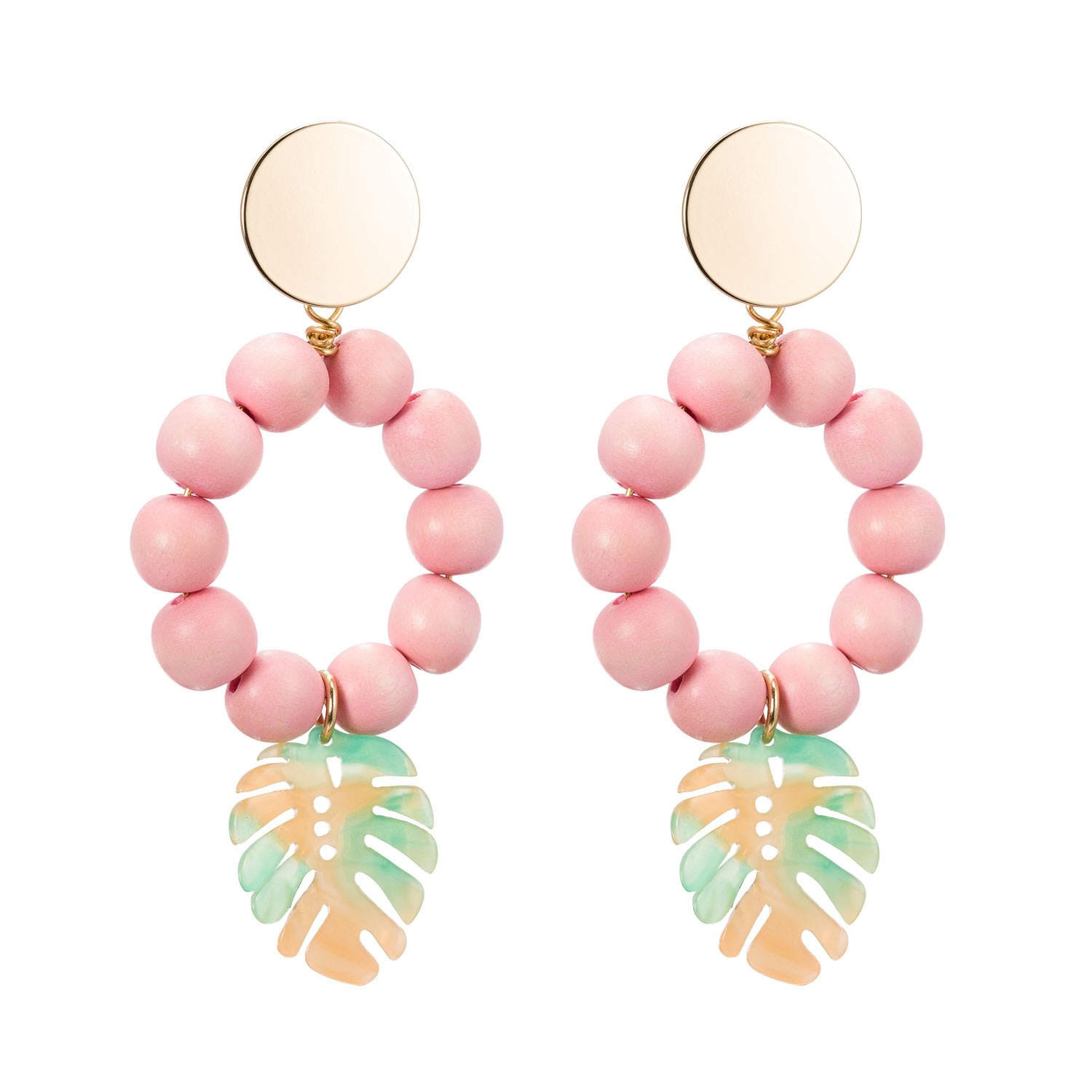 Women’s Pink / Purple The Lola Tropical Leaf Statement Pink Earrings Soli & Sun