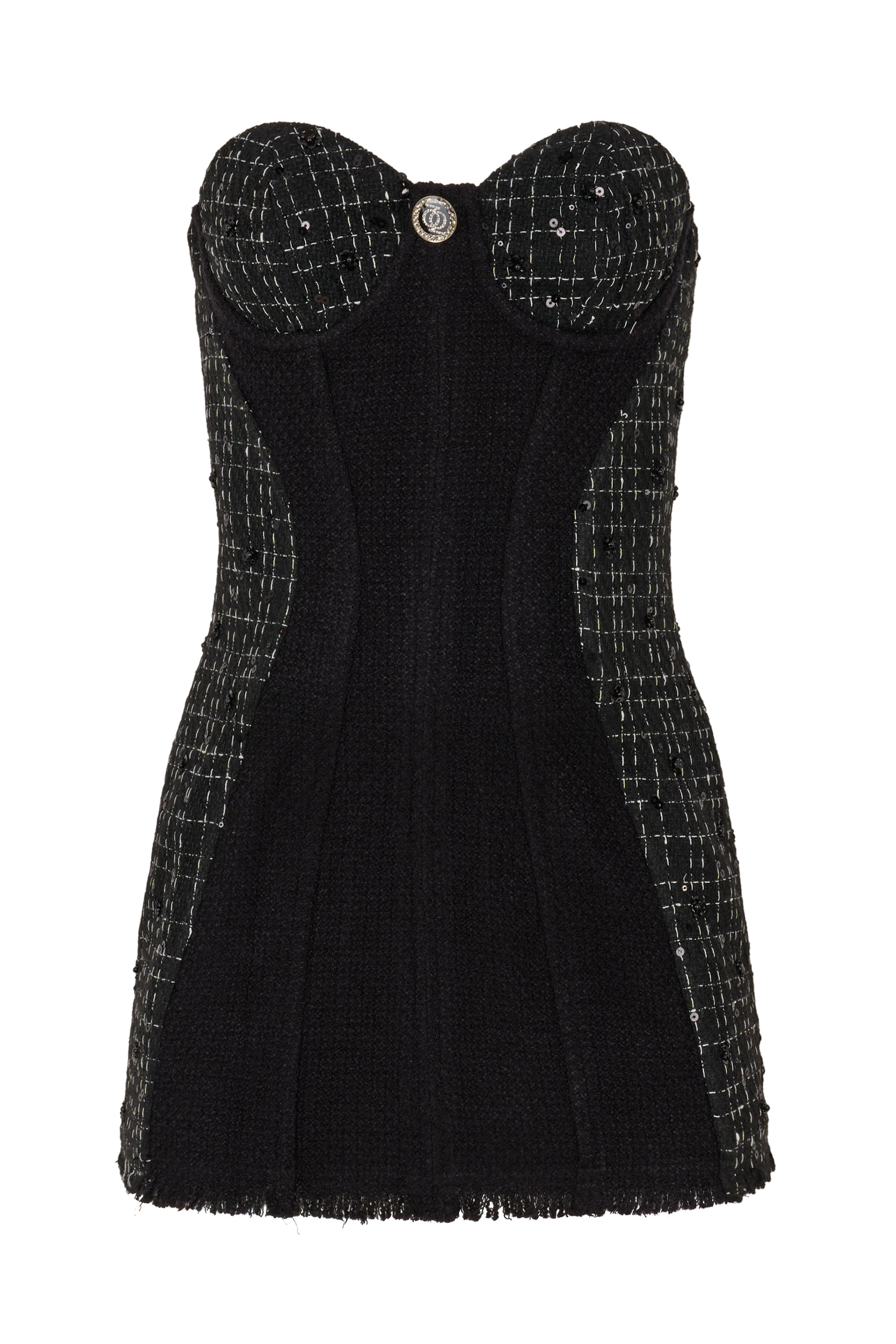God Save Queens Women's Out Of Office Tweed Dress Black In Black