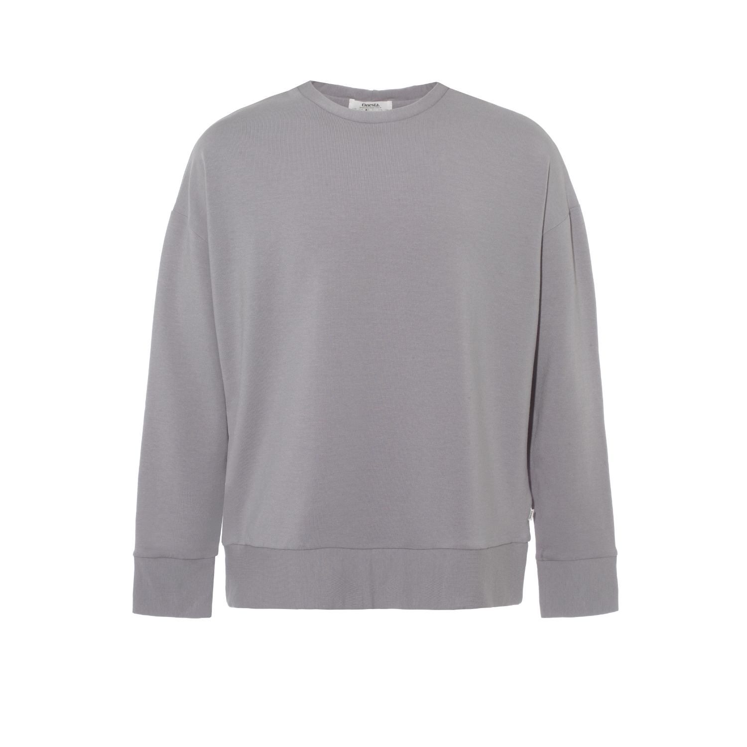 Onesta Grey Tencel Loungewear Sweater In Gray