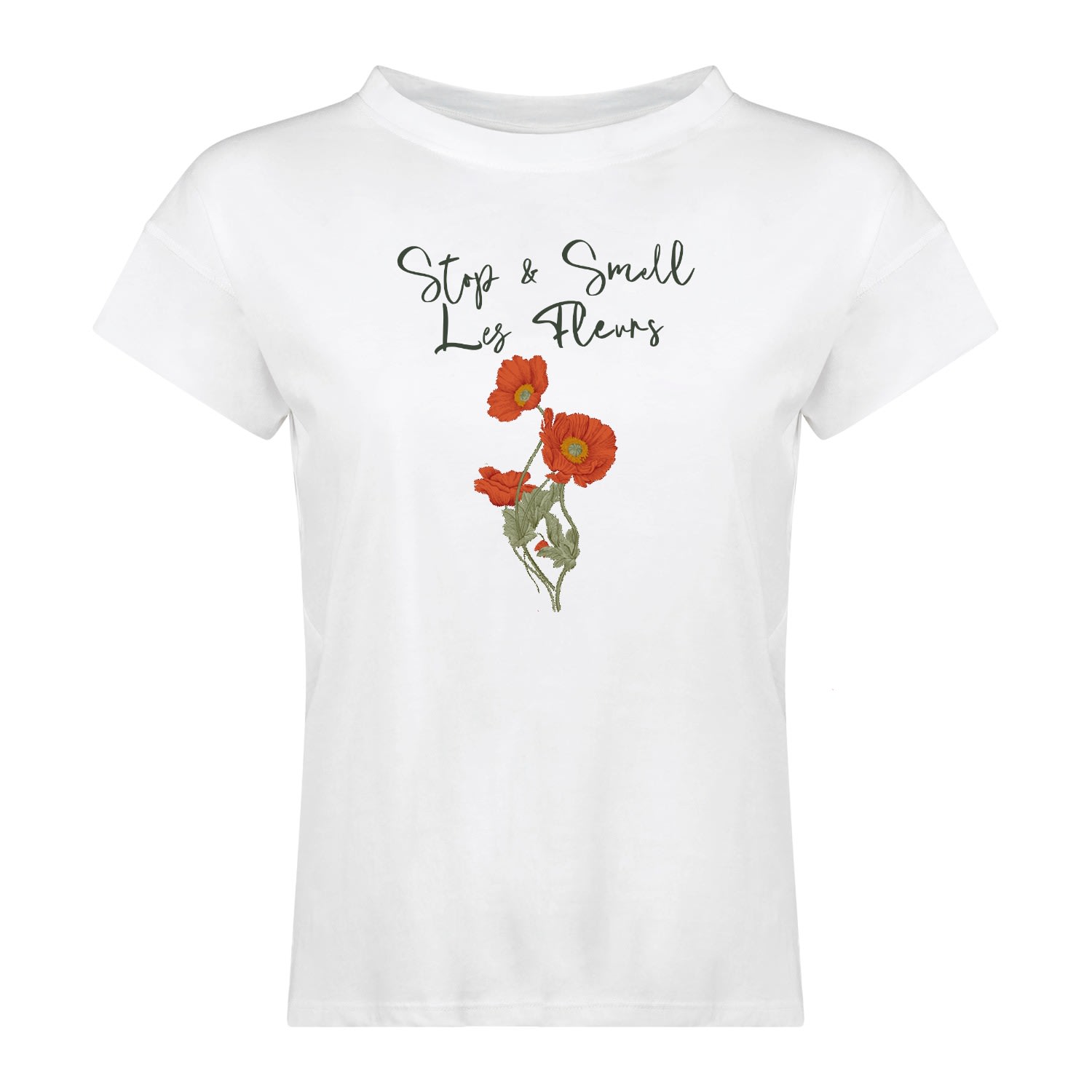 Shop Lezat Women's Tessa Organic Cotton Tee - Stop & Smell Les Fleurs
