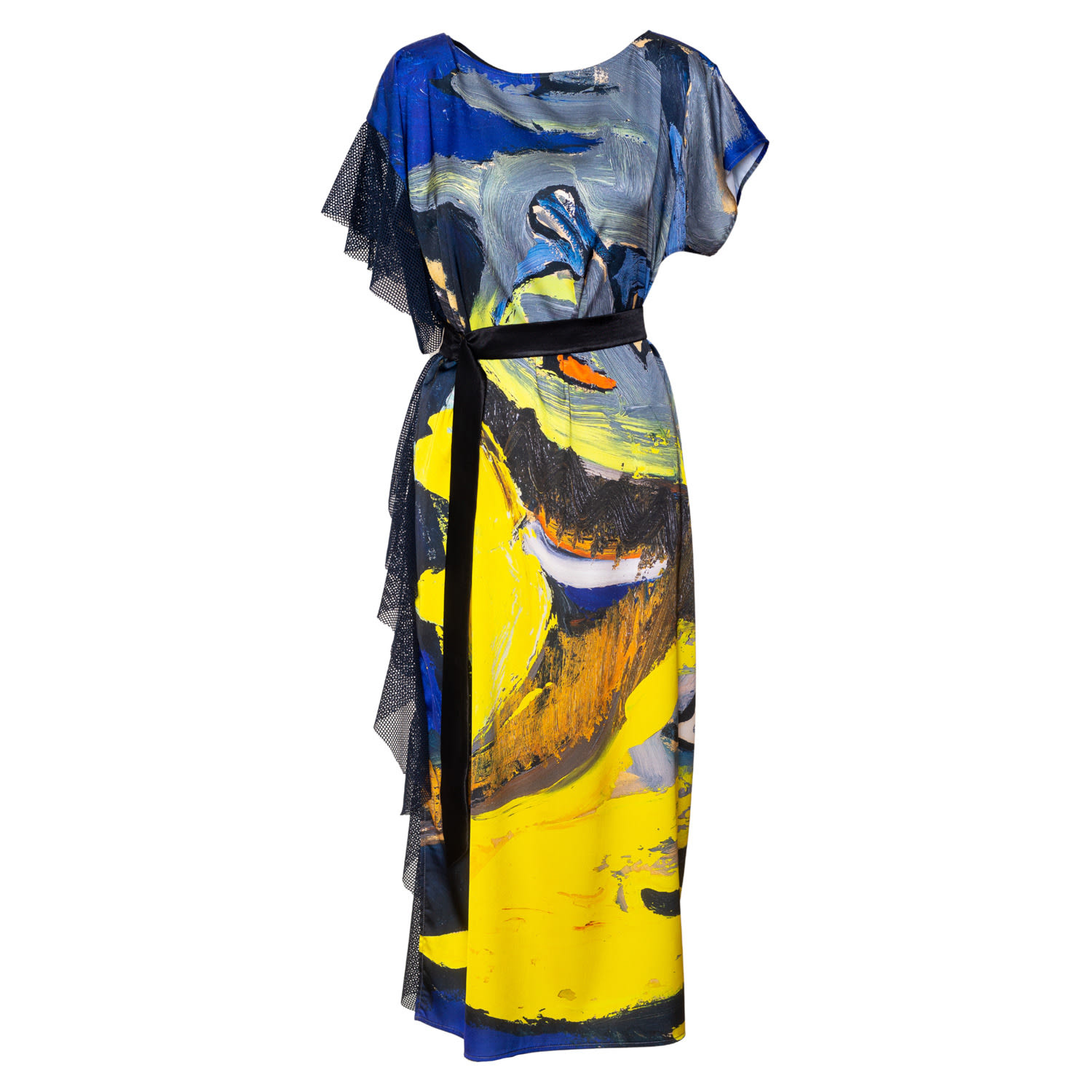 Artista Women's Blue Bird Printed Maxi Dress In Blue