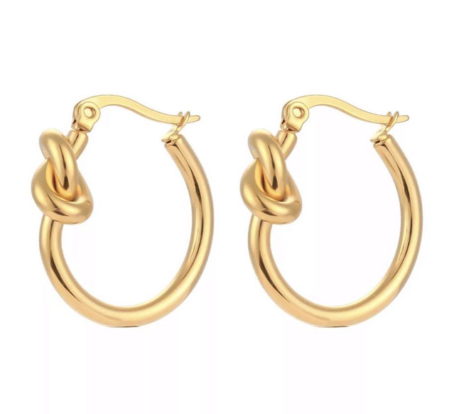 Salty Cali Women's Gold Knot Hoops ~ Salty Babes In Gold