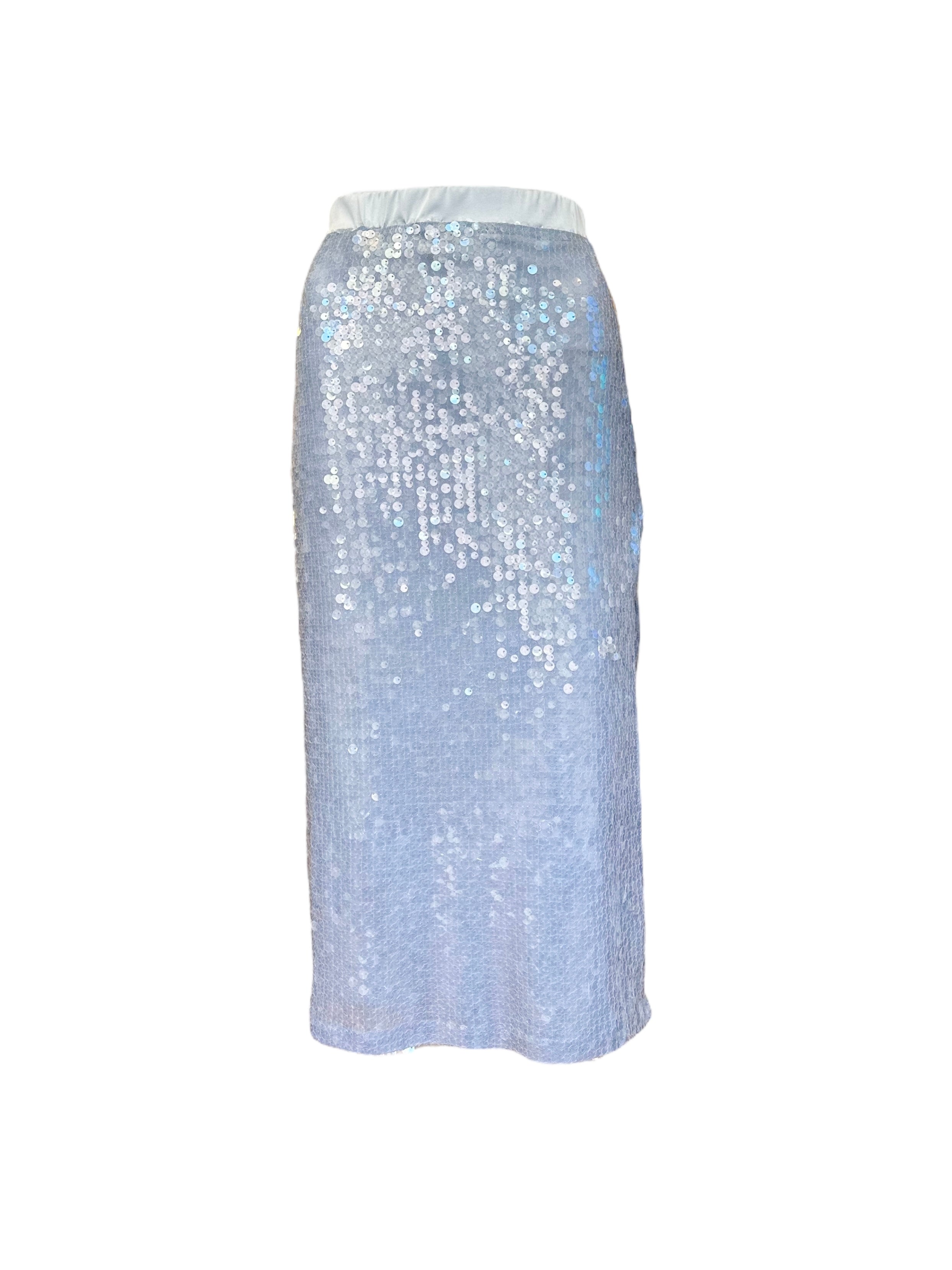 Women's Silk Dusty Blue Sequin Midi Skirt | Xs/S | Jane Gala